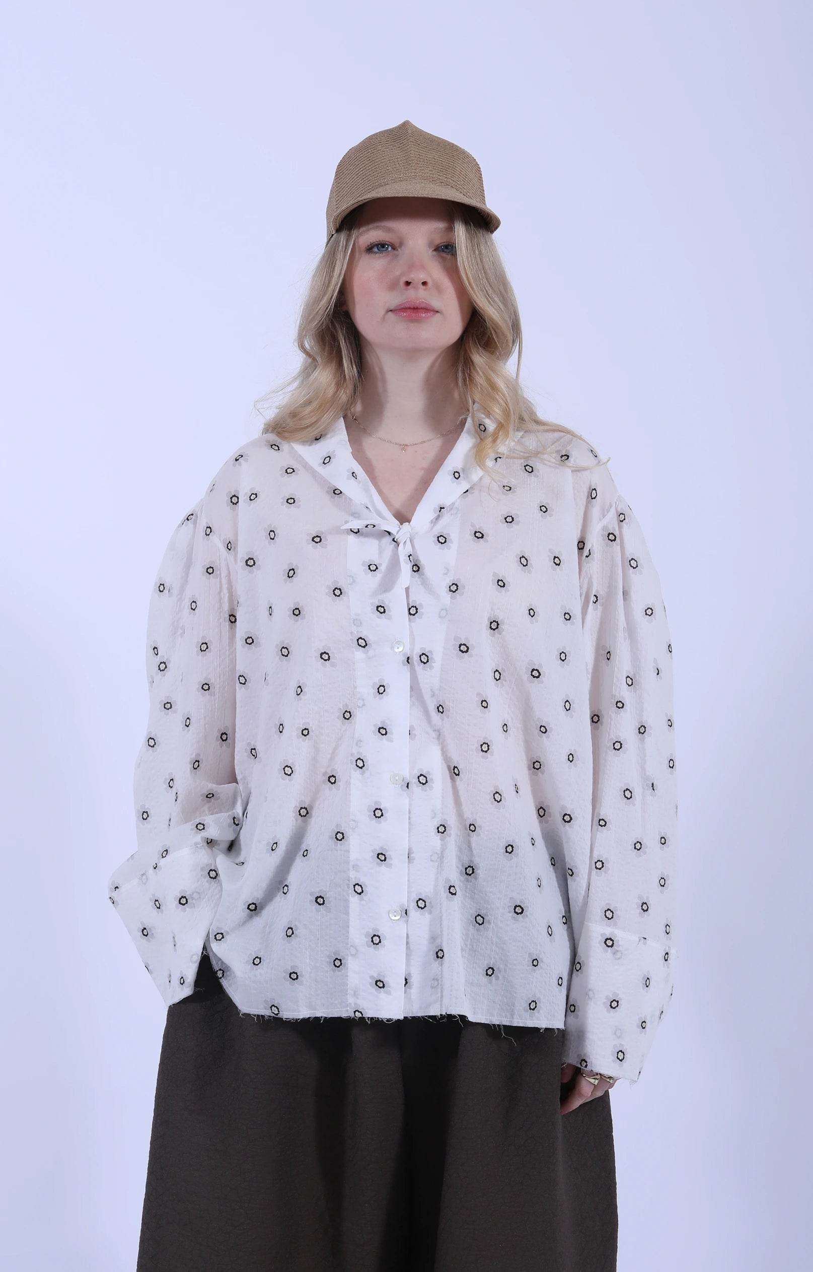 Days Shirt White/Grey Flower