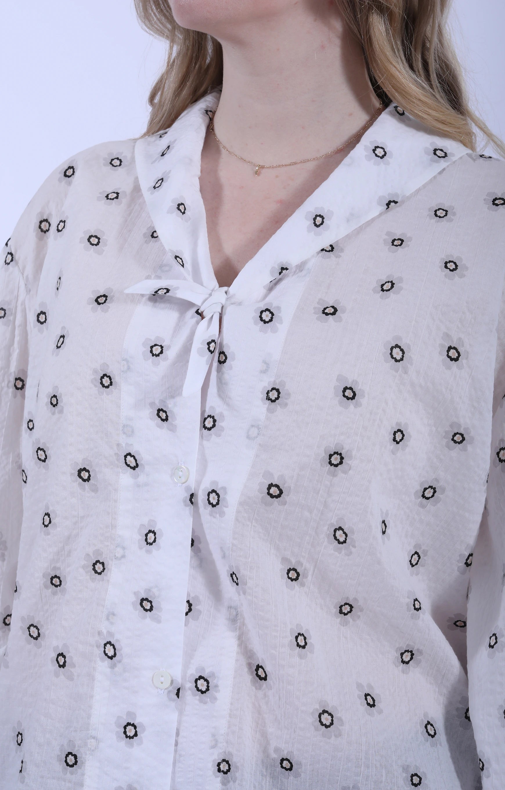 Days Shirt White/Grey Flower