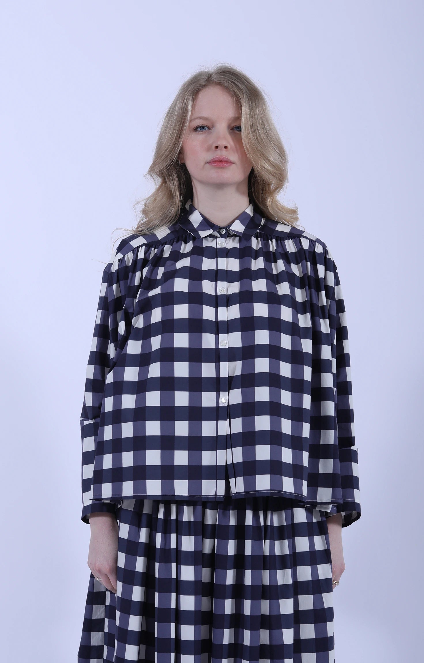 Flo Blouse Navy Check