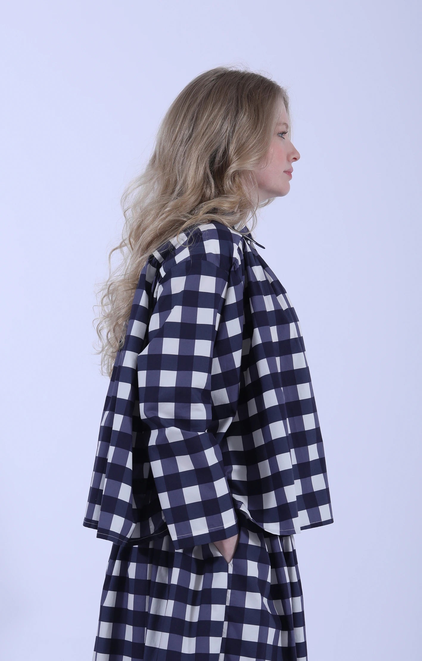 Flo Blouse Navy Check
