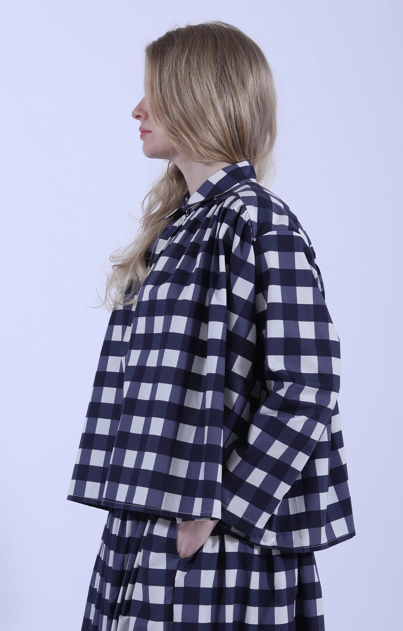 Flo Blouse Navy Check
