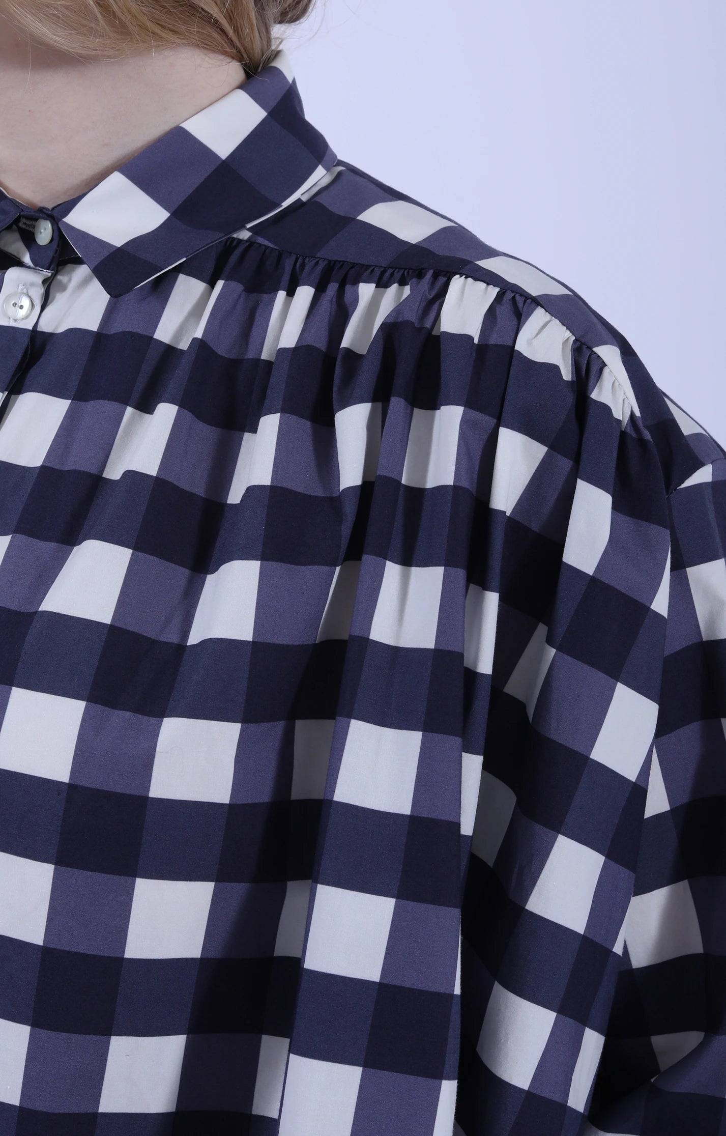 Flo Blouse Navy Check