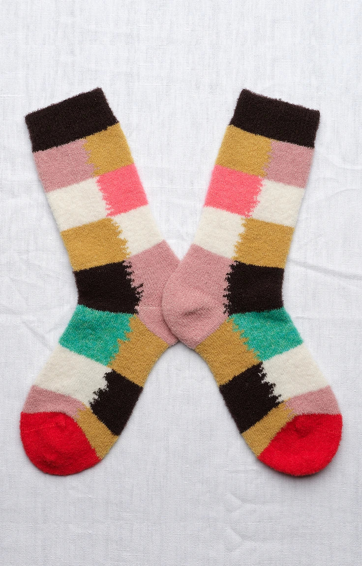 Chaussette Mousse Carreaux