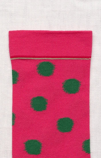 Chaussettes Pois Framboise