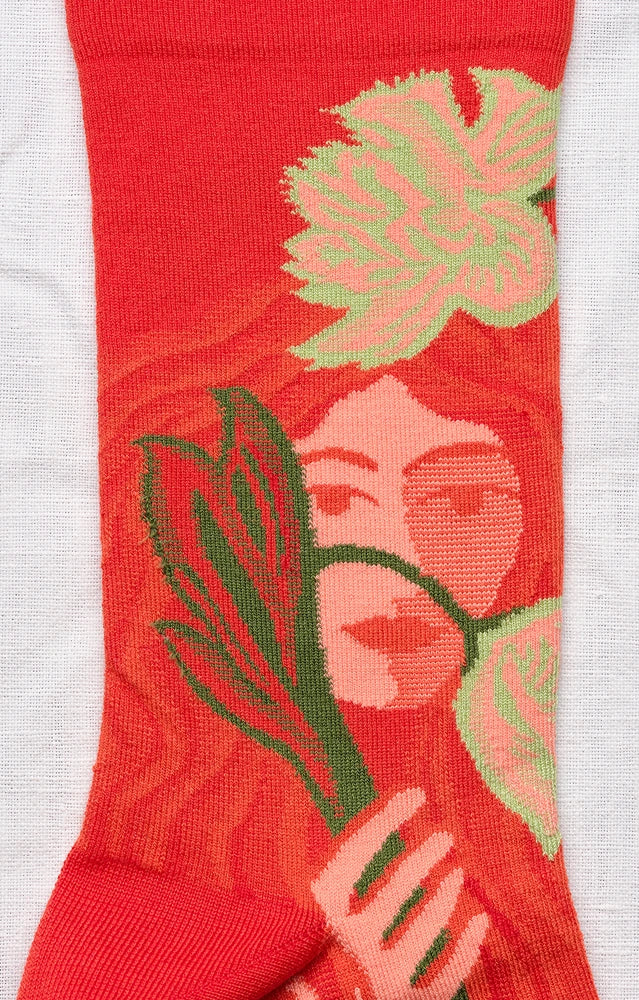 Chaussette Visages Rouge