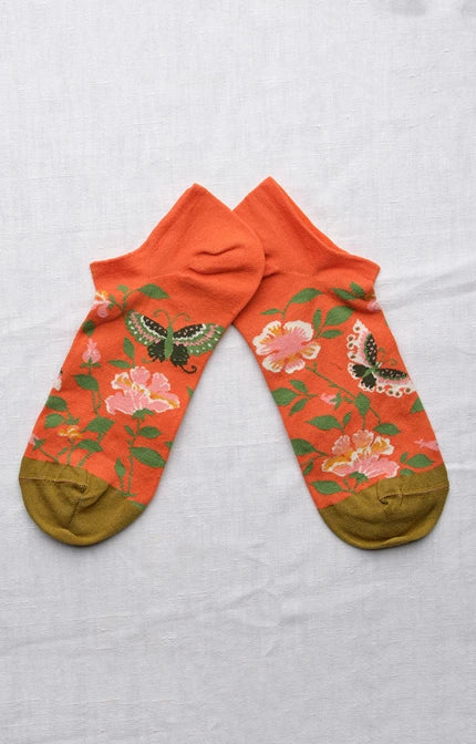 Socquette Papillon Orange