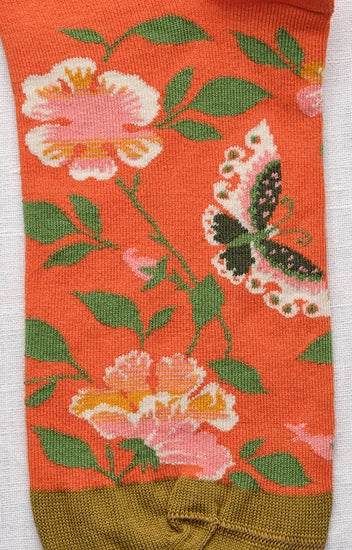 Socquette Papillon Orange