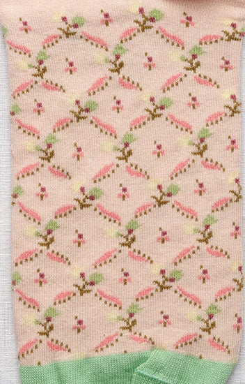 Socquette Trellis Rose Bouton
