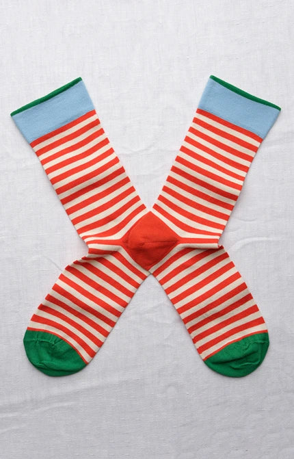 Chausette Rayure Vermillon