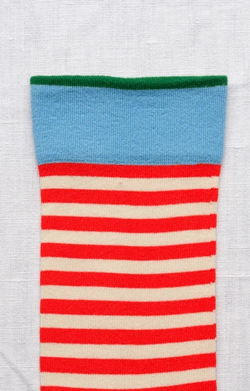 Chausette Rayure Vermillon