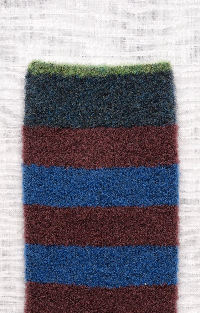 Chaussettes Mousse Rayures Bleu