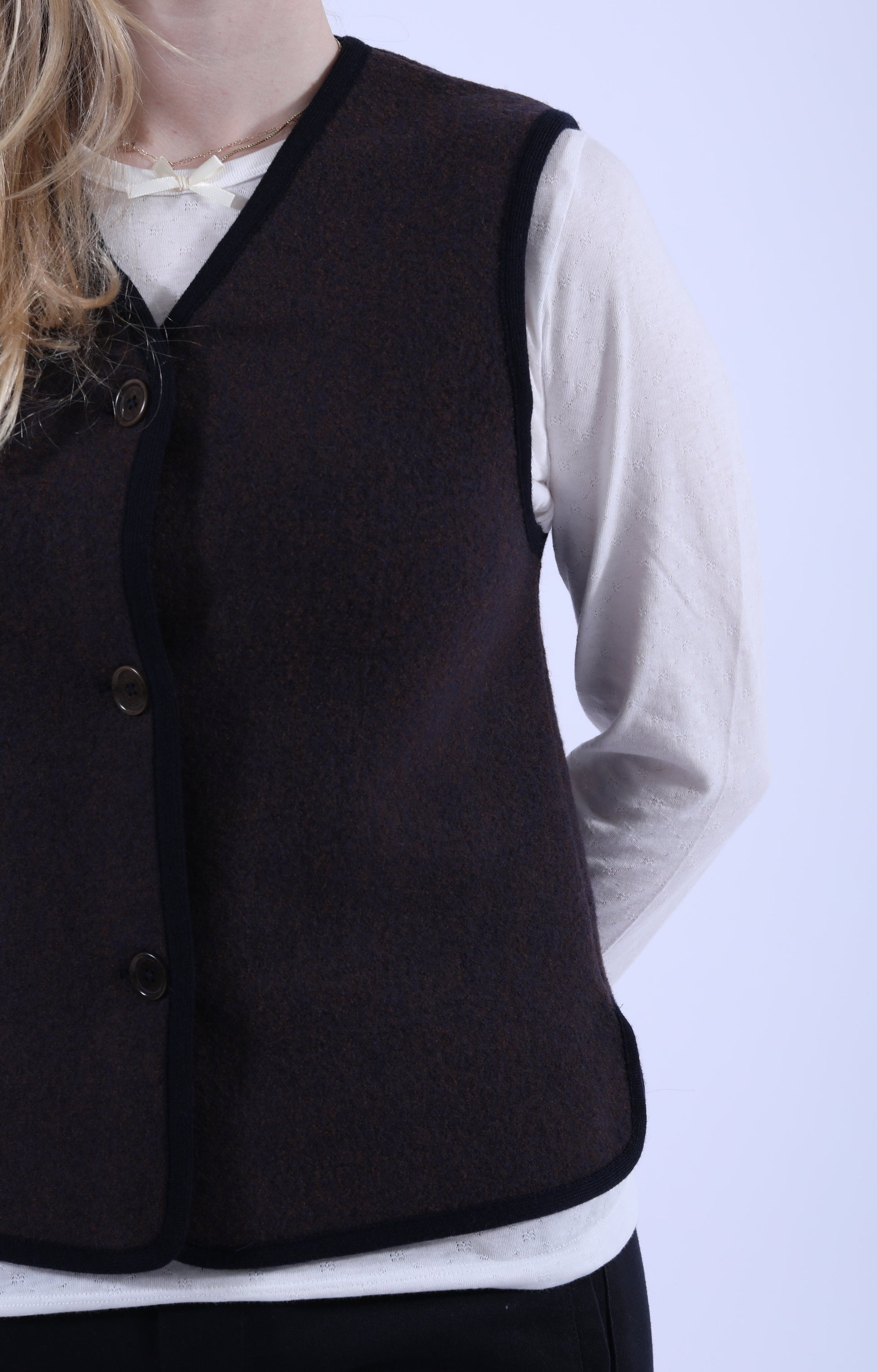 Hilda Vest Navy Melange