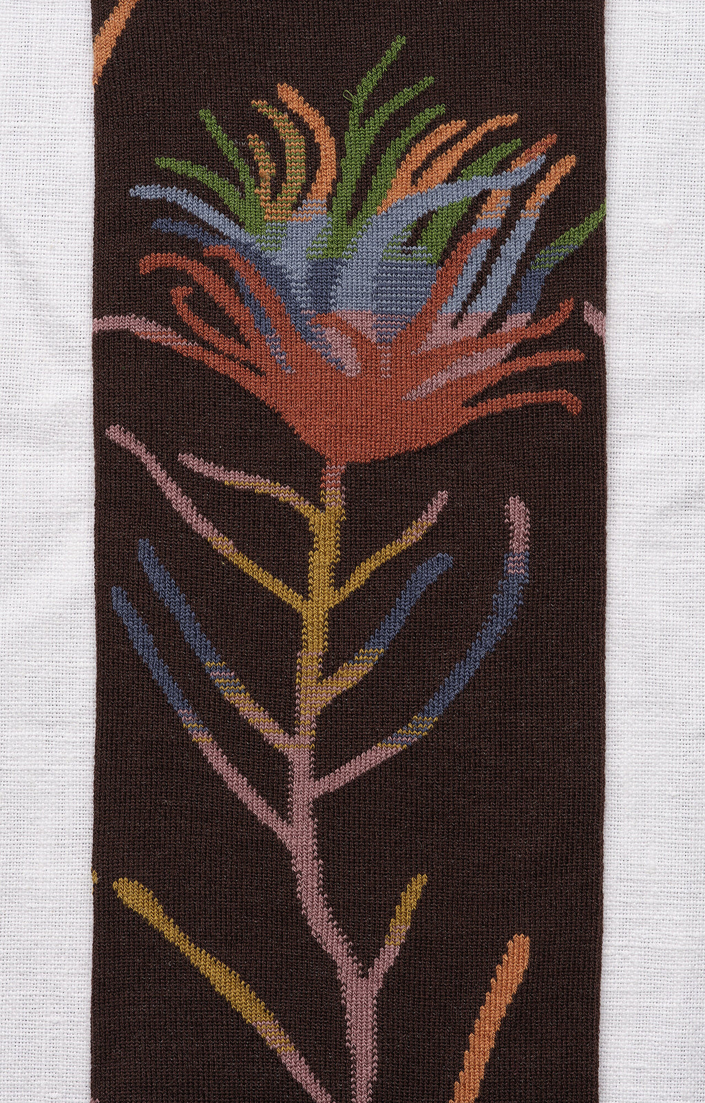 Chaussette Fleur Marron-Fonce