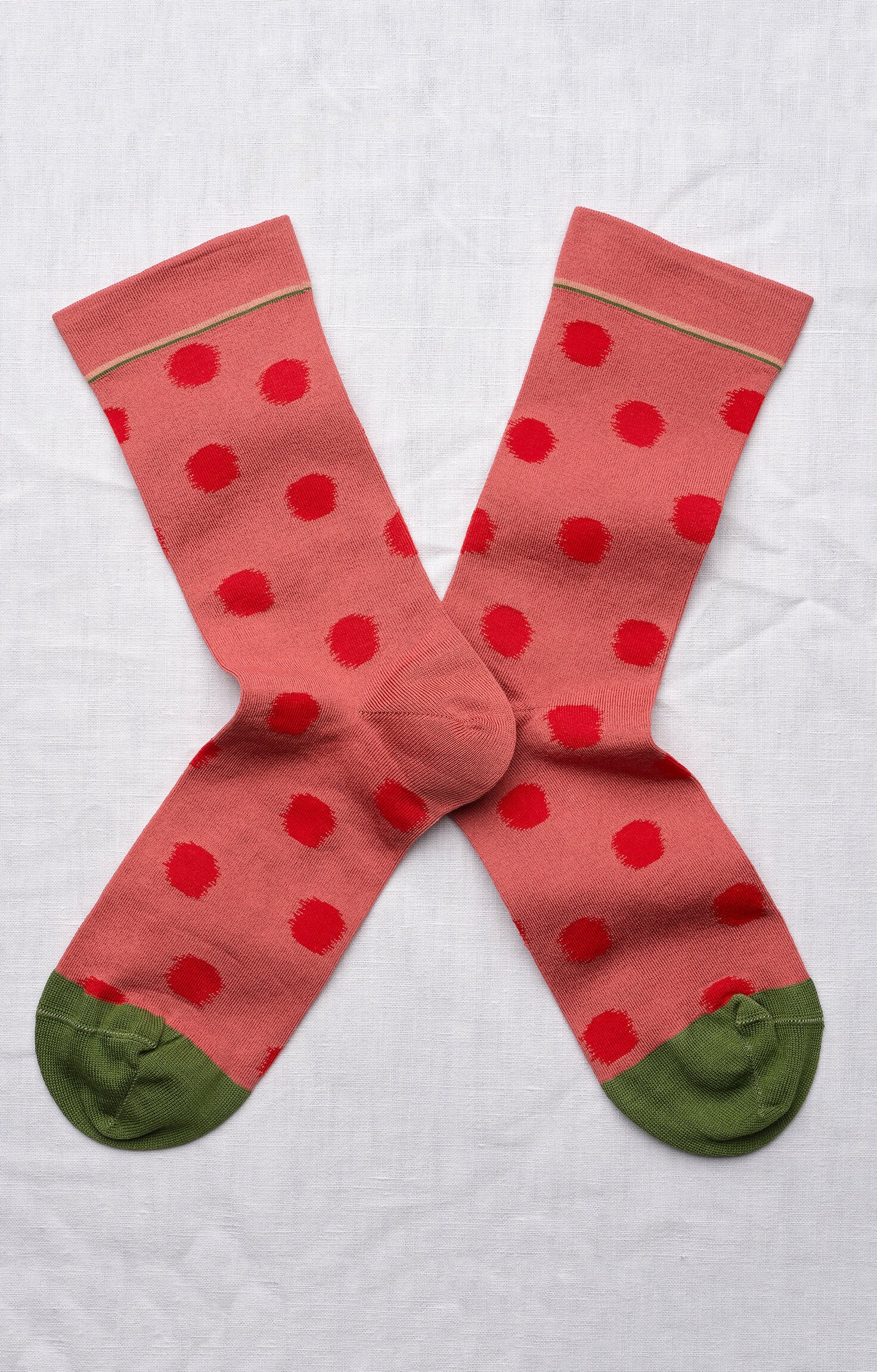 Chaussette Pois Rouge Fane
