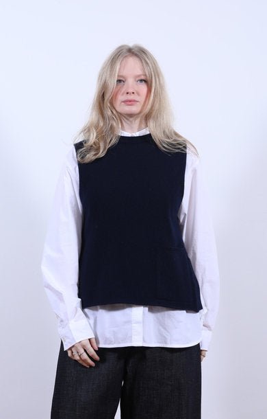 Tabard Vest w/ Pocket Nero Navy
