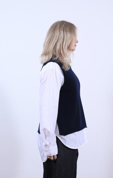 Tabard Vest w/ Pocket Nero Navy