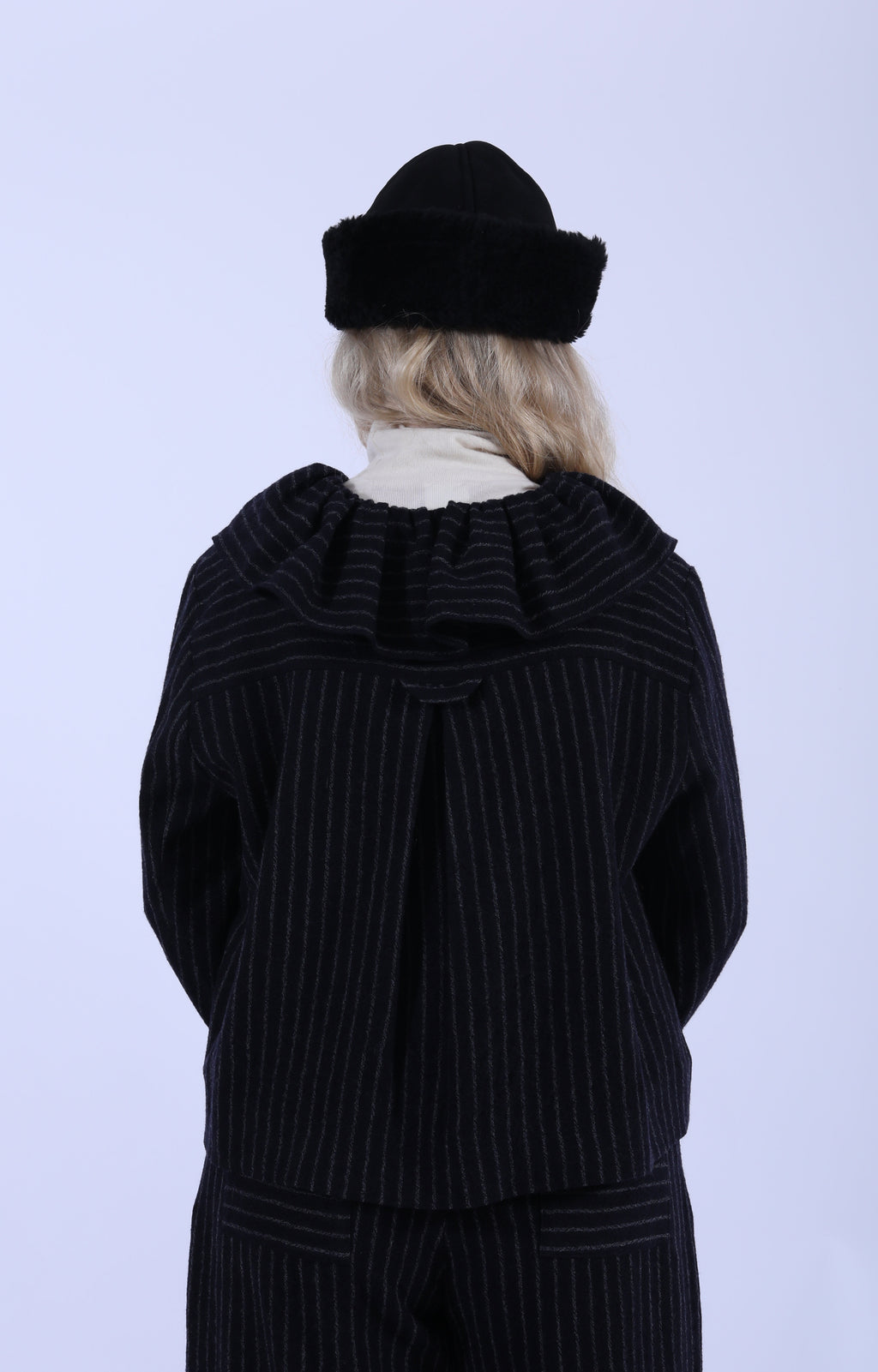 Lillie Jacket Ruffle Navy/Grey