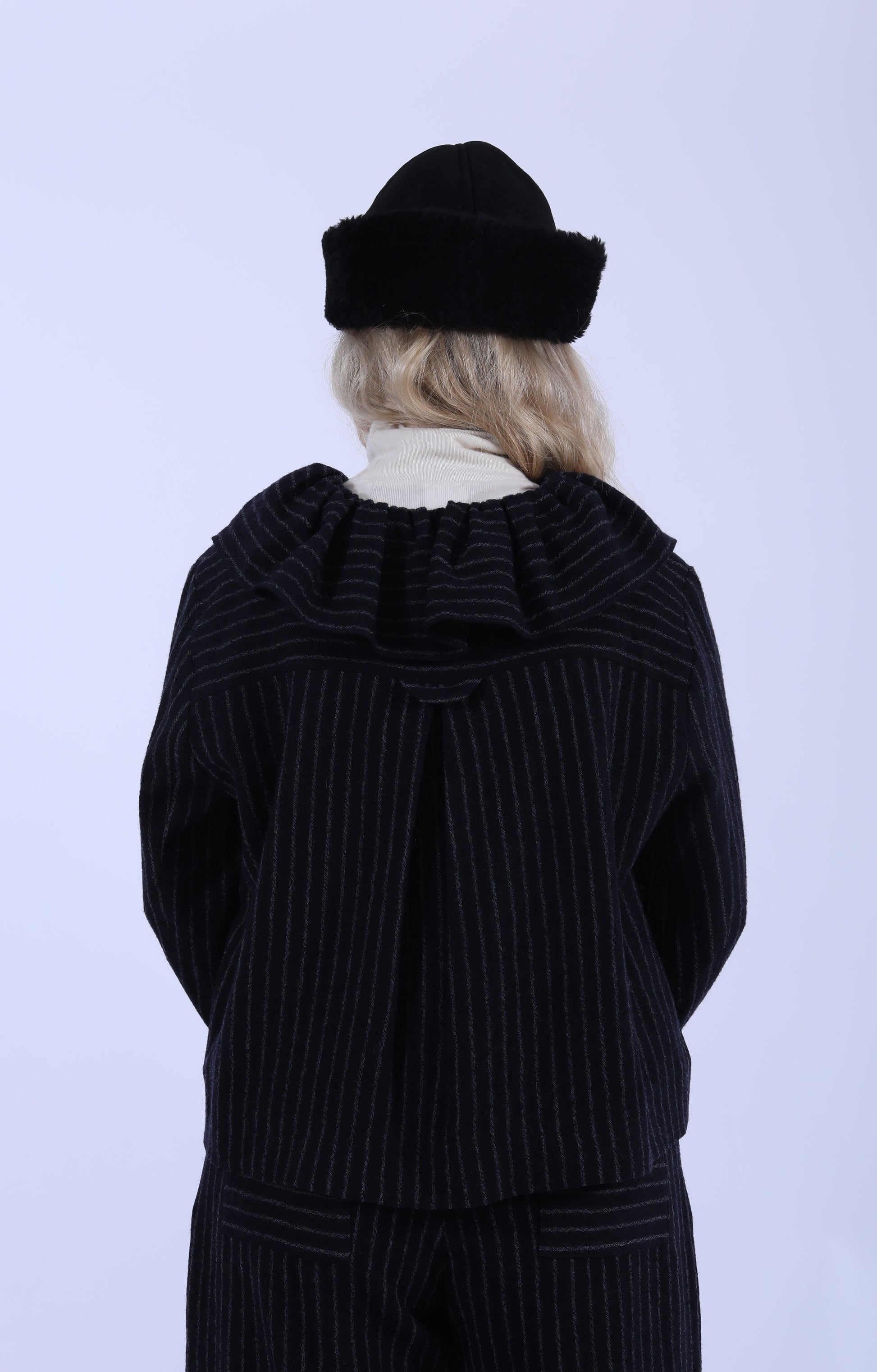 Lillie Jacket Ruffle Navy/Grey