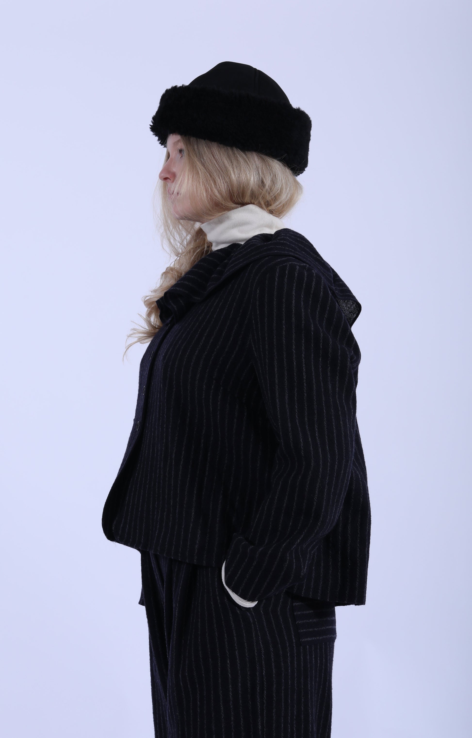 Lillie Jacket Ruffle Navy/Grey
