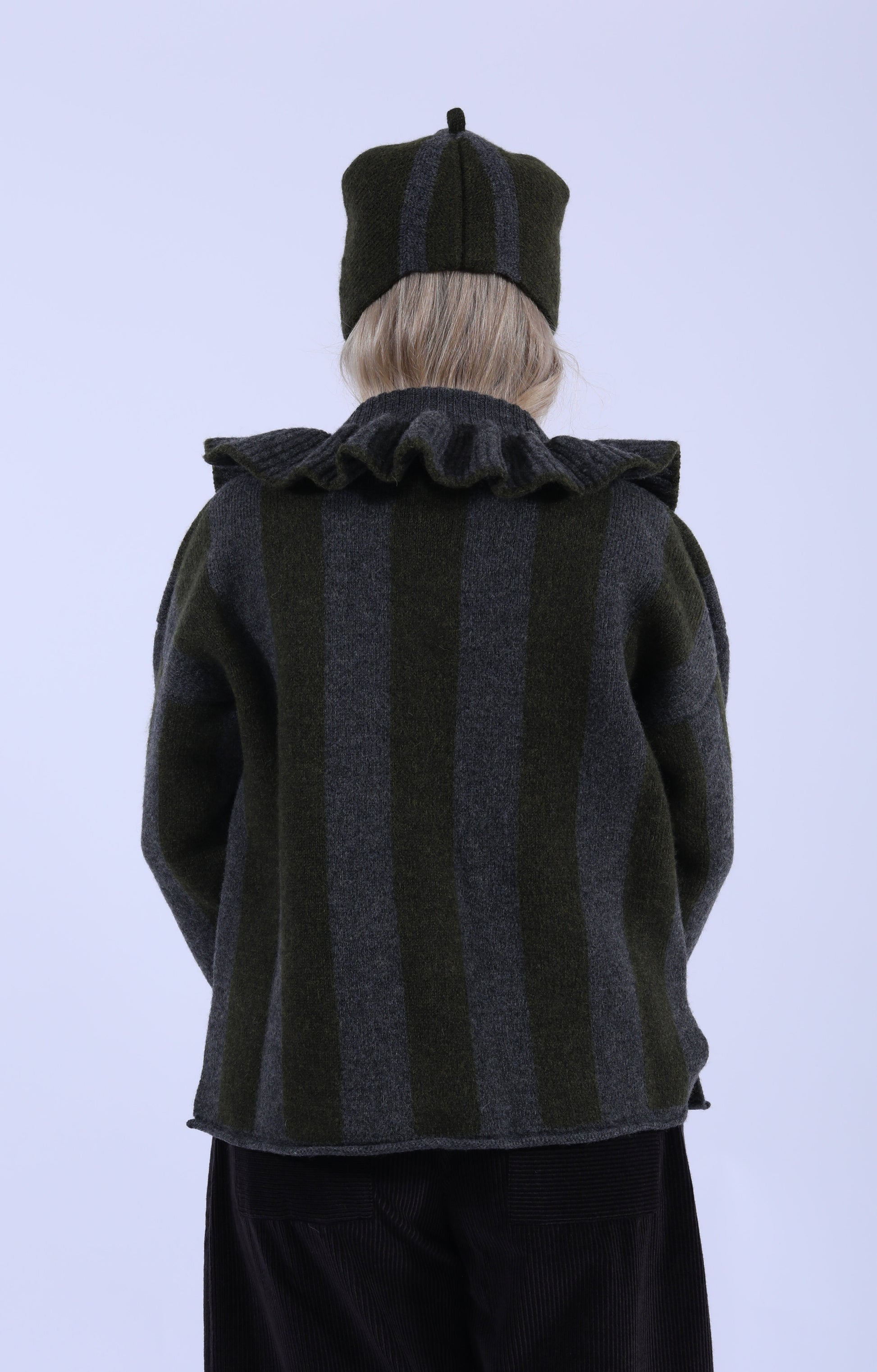 Ruffle Jumper Slate/Moss