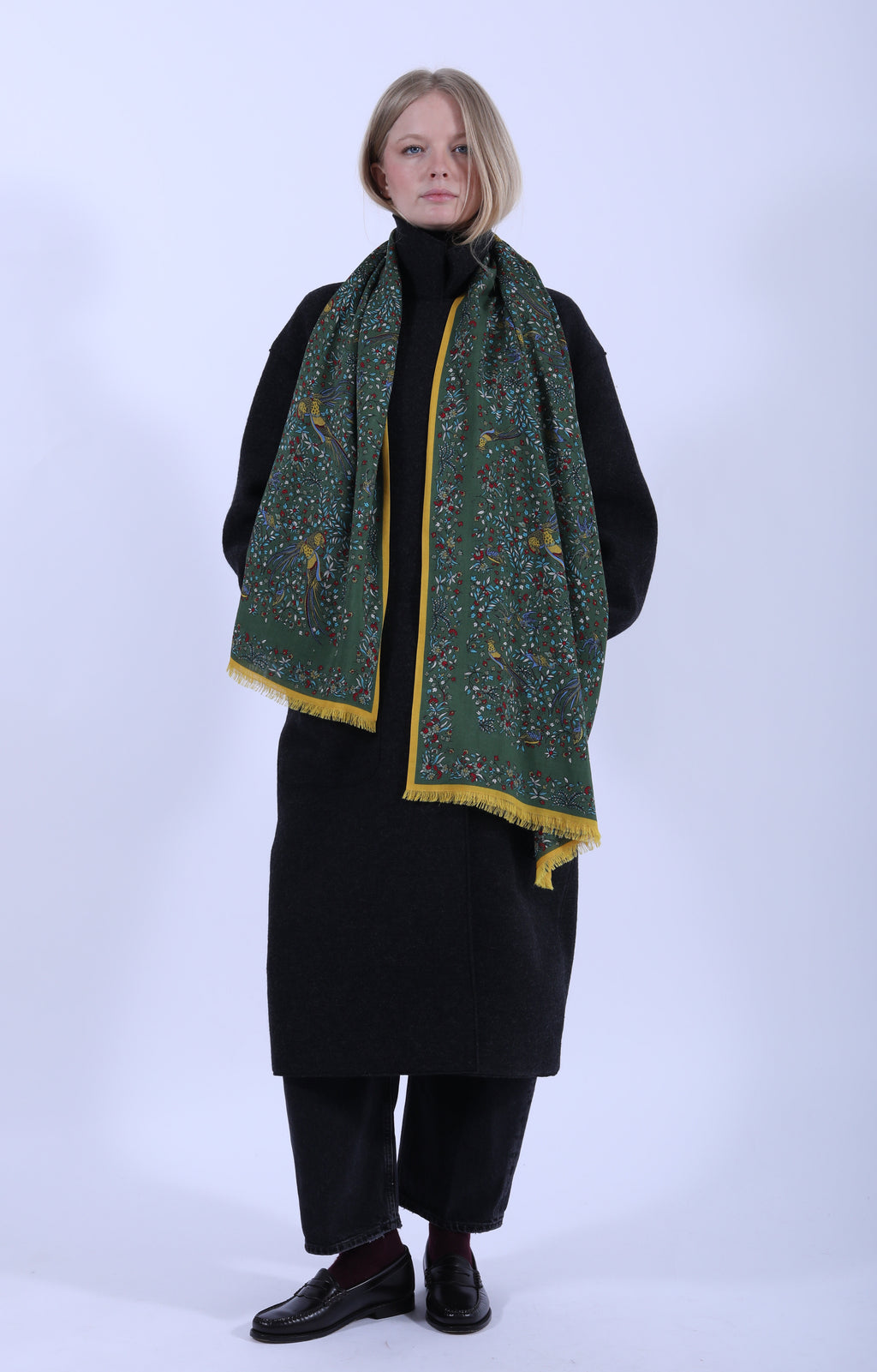 Bird of Paradise Scarf Green