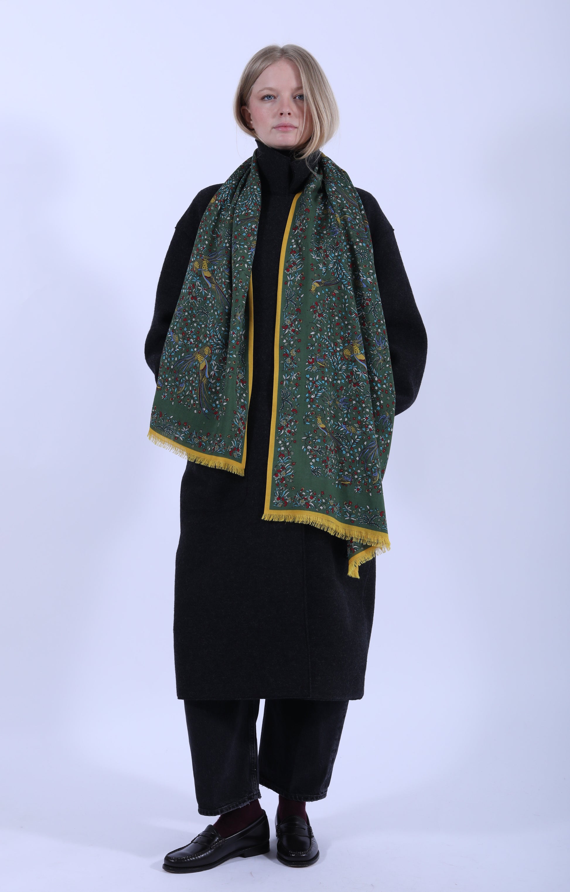 Bird of Paradise Scarf Green