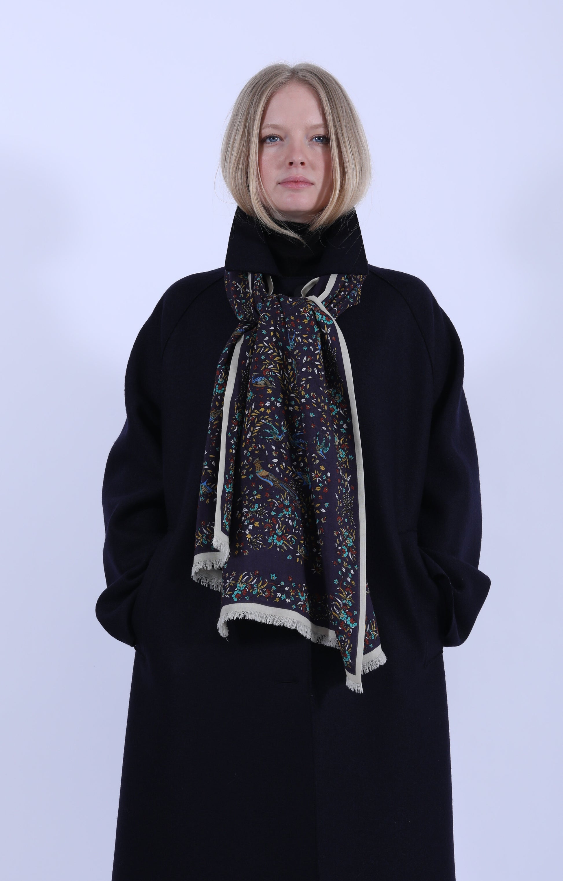 Bird of Paradise Scarf Navy