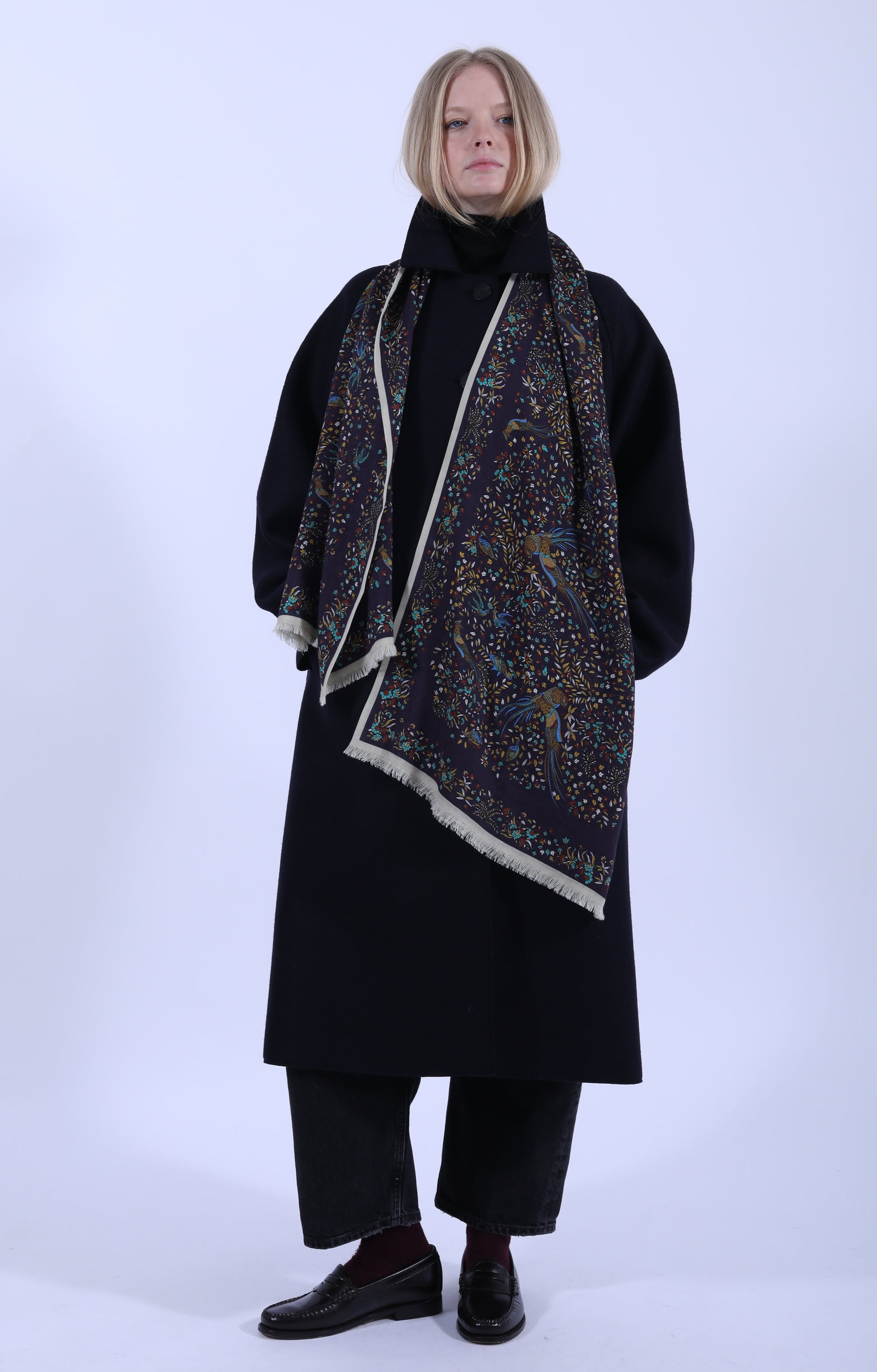 Bird of Paradise Scarf Navy