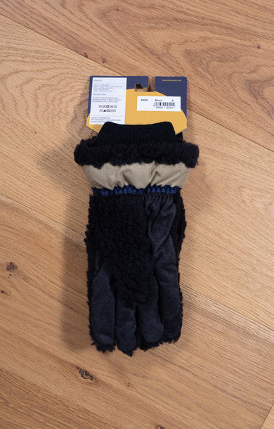 Wool Pile 5 Fingers Gloves - Black