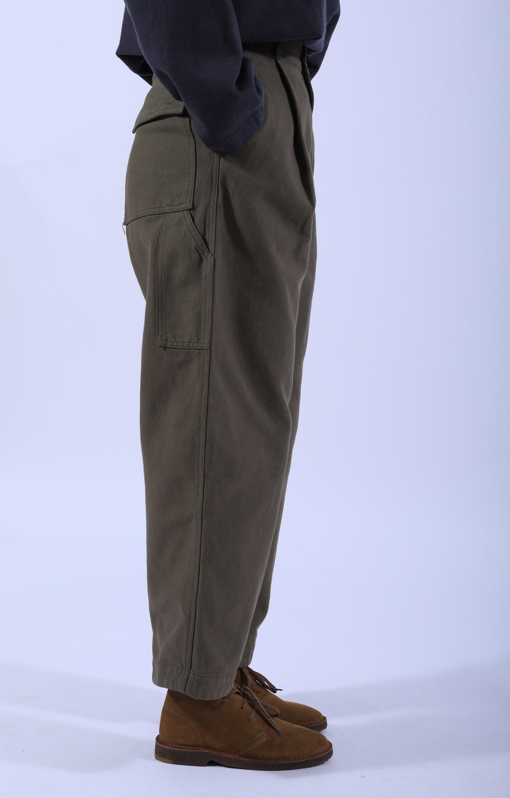 British Worker Pants Canvas Fossil Green