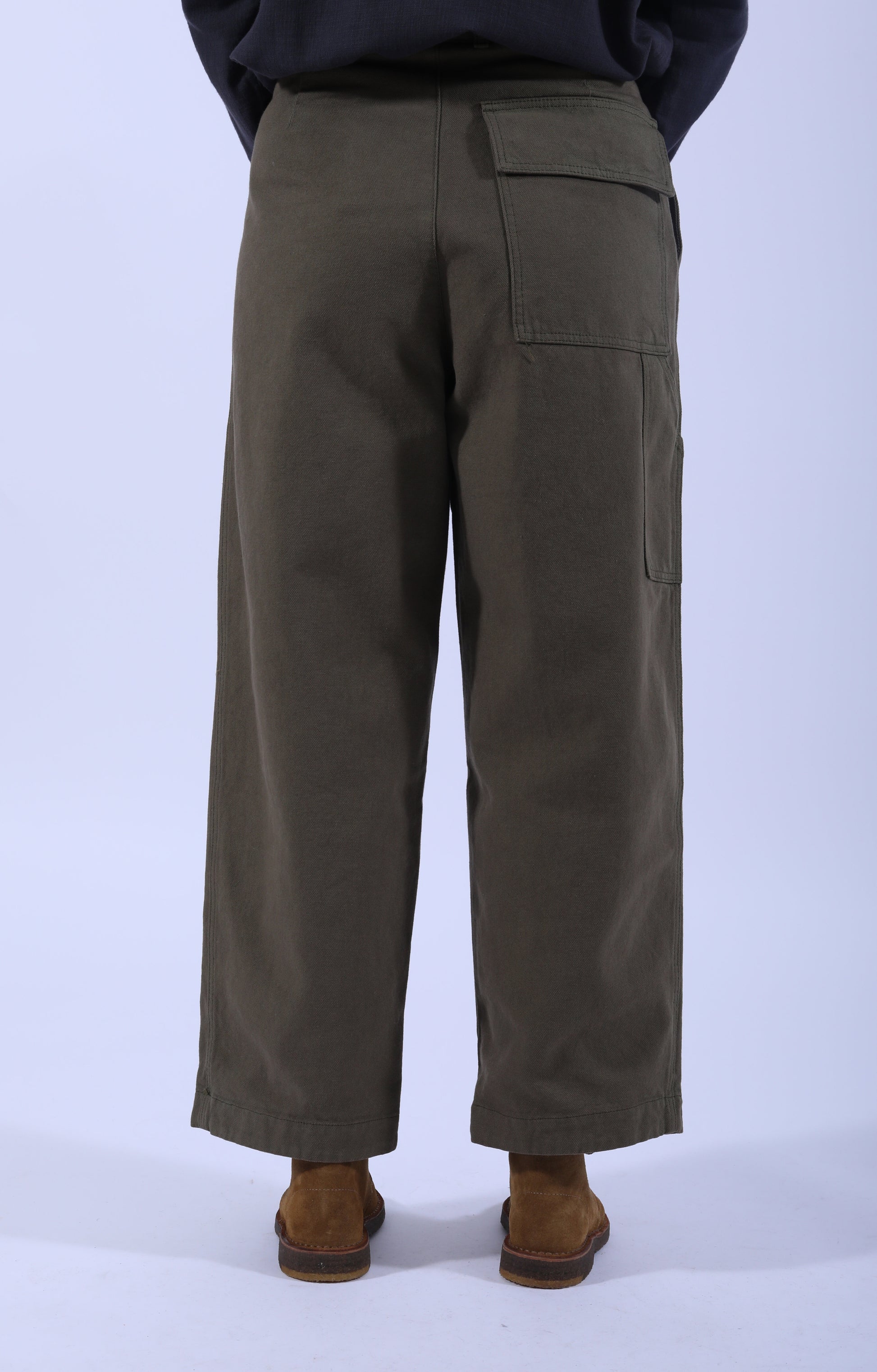 British Worker Pants Canvas Fossil Green