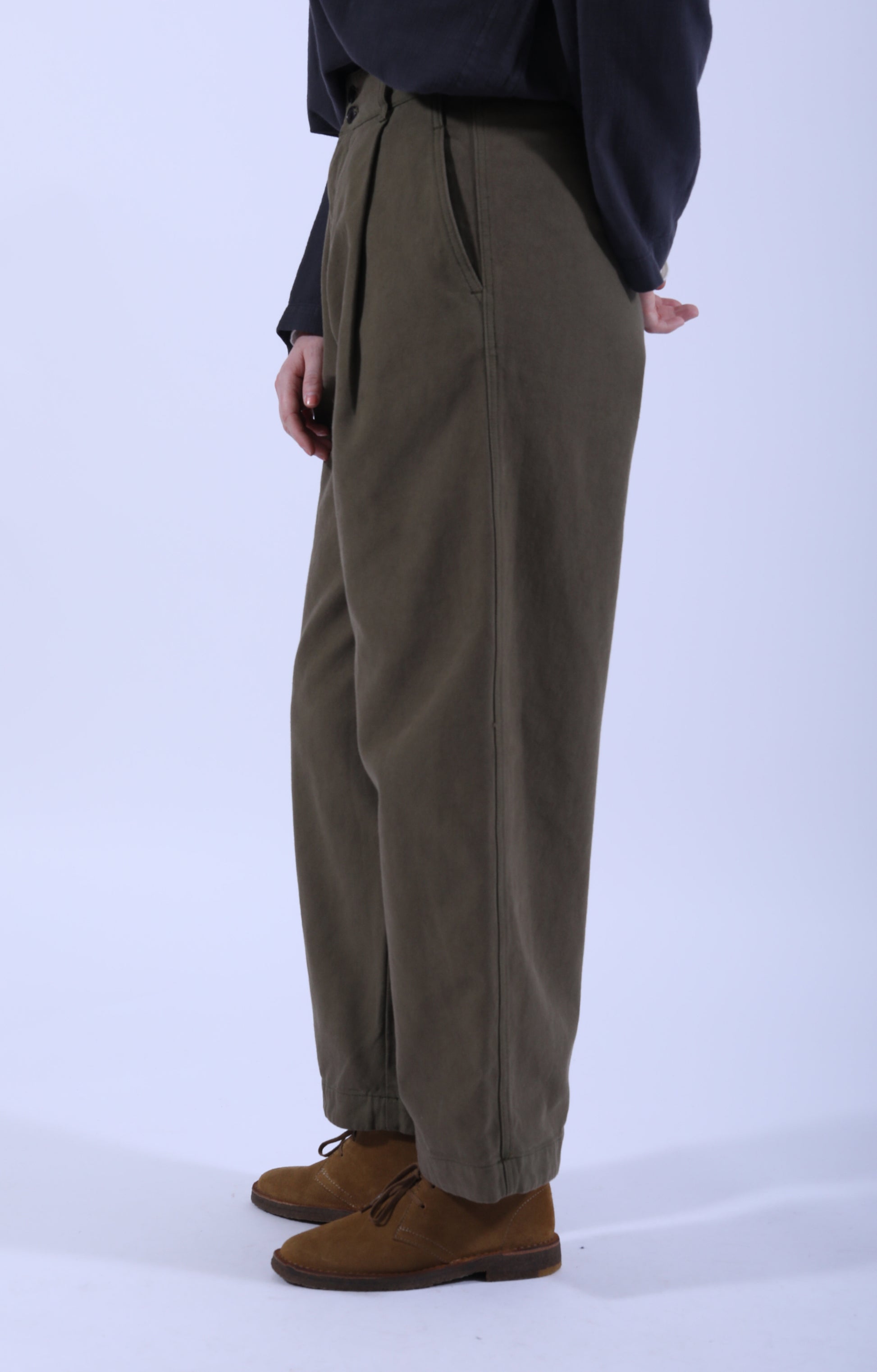 British Worker Pants Canvas Fossil Green