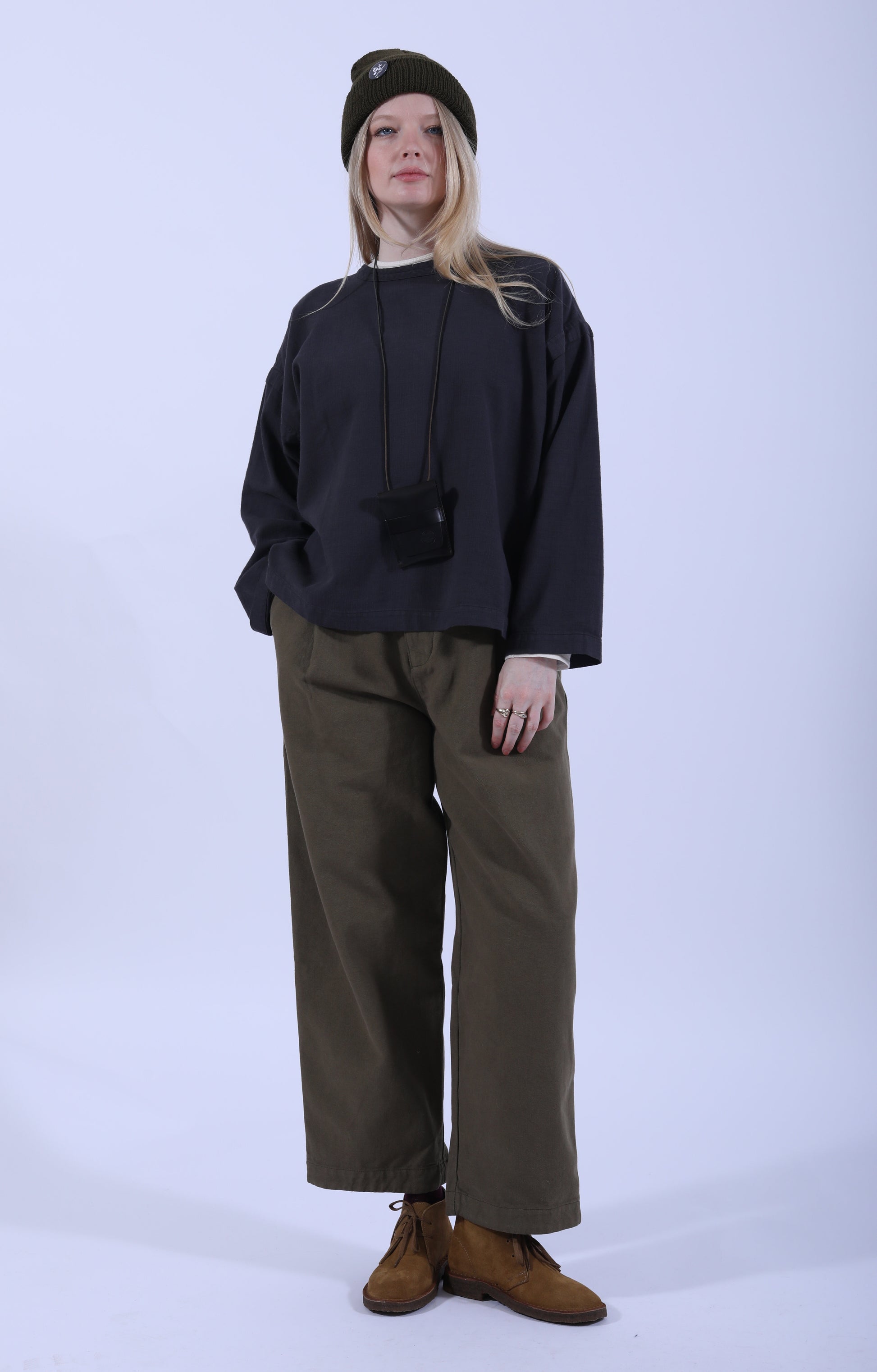 British Worker Pants Canvas Fossil Green