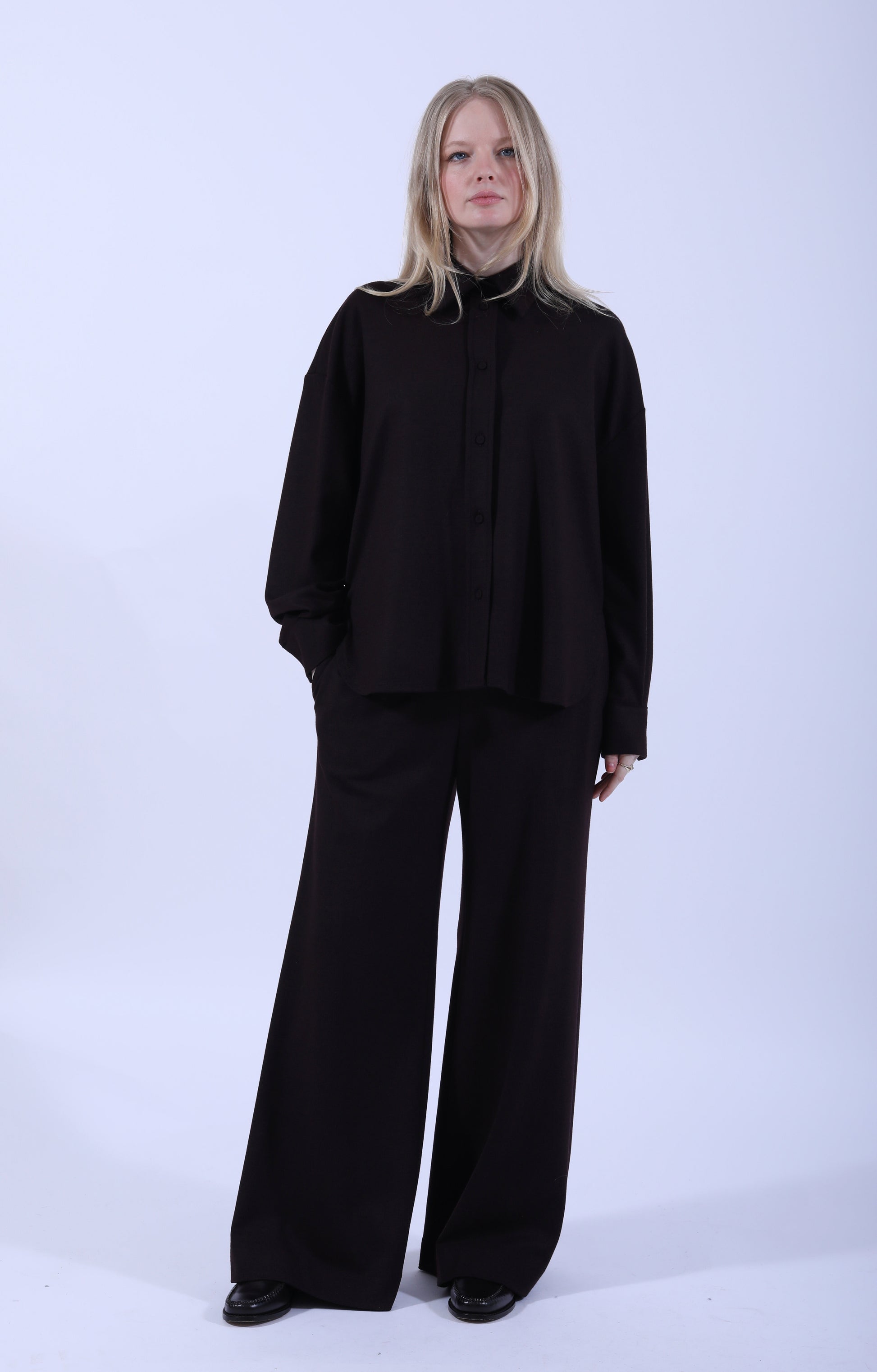 Flared Merino Trousers Bordeaux