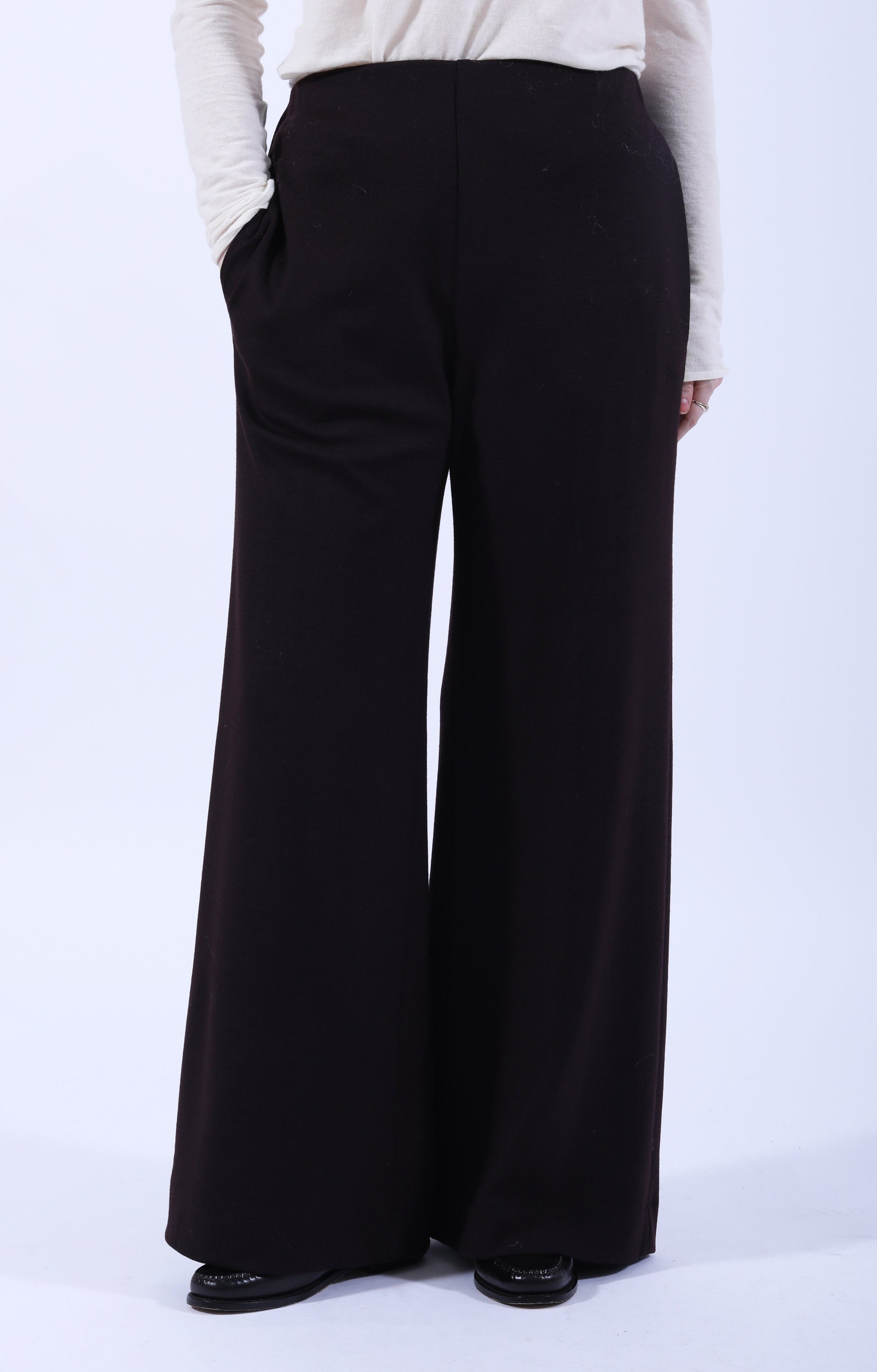 Flared Merino Trousers Bordeaux