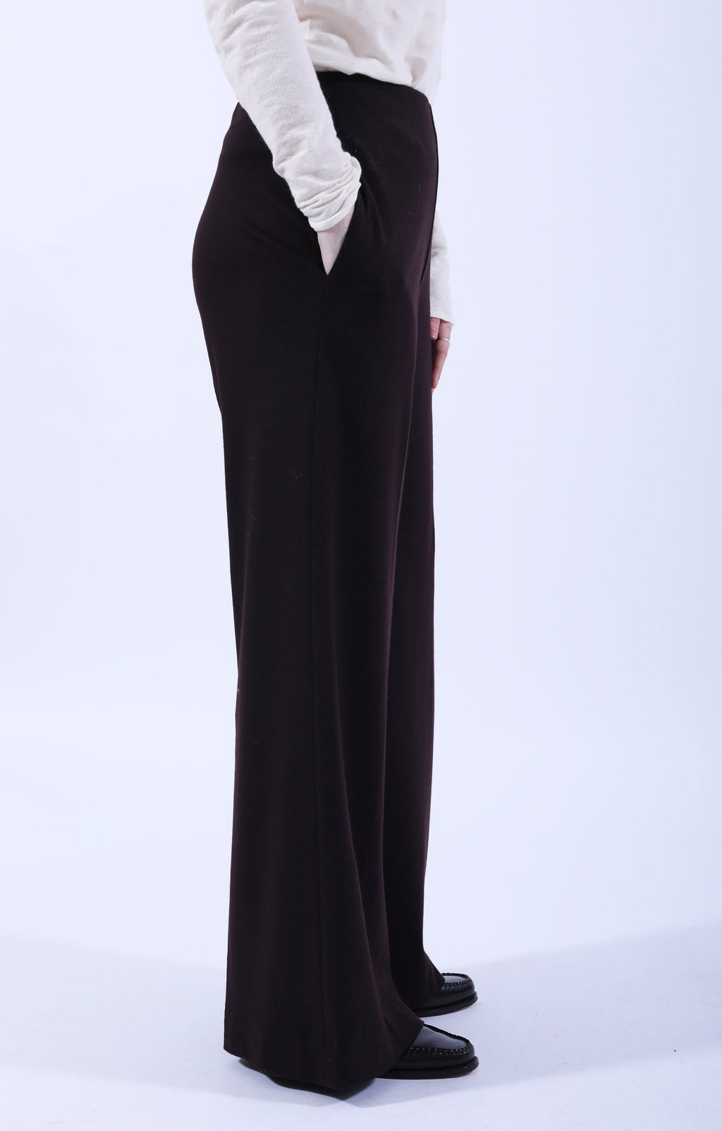 Flared Merino Trousers Bordeaux