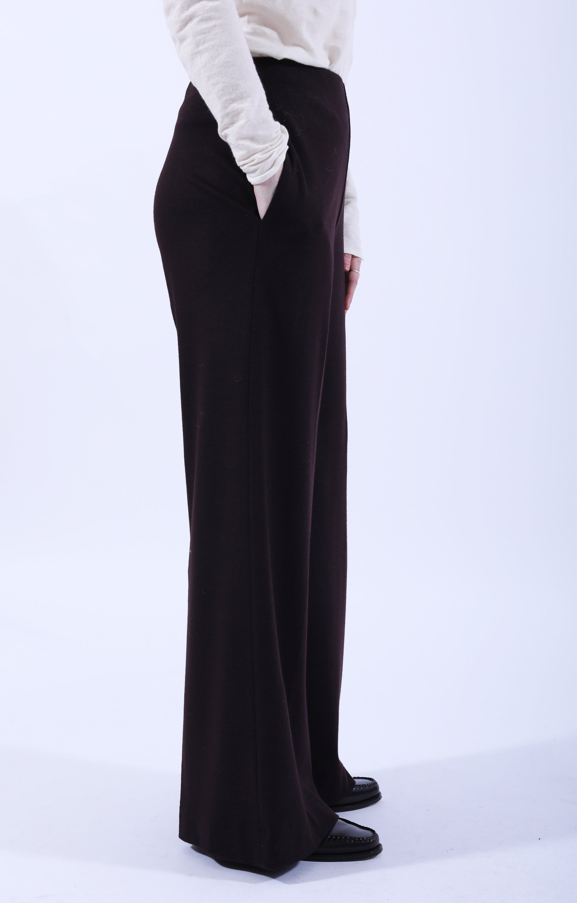 Flared Merino Trousers Bordeaux