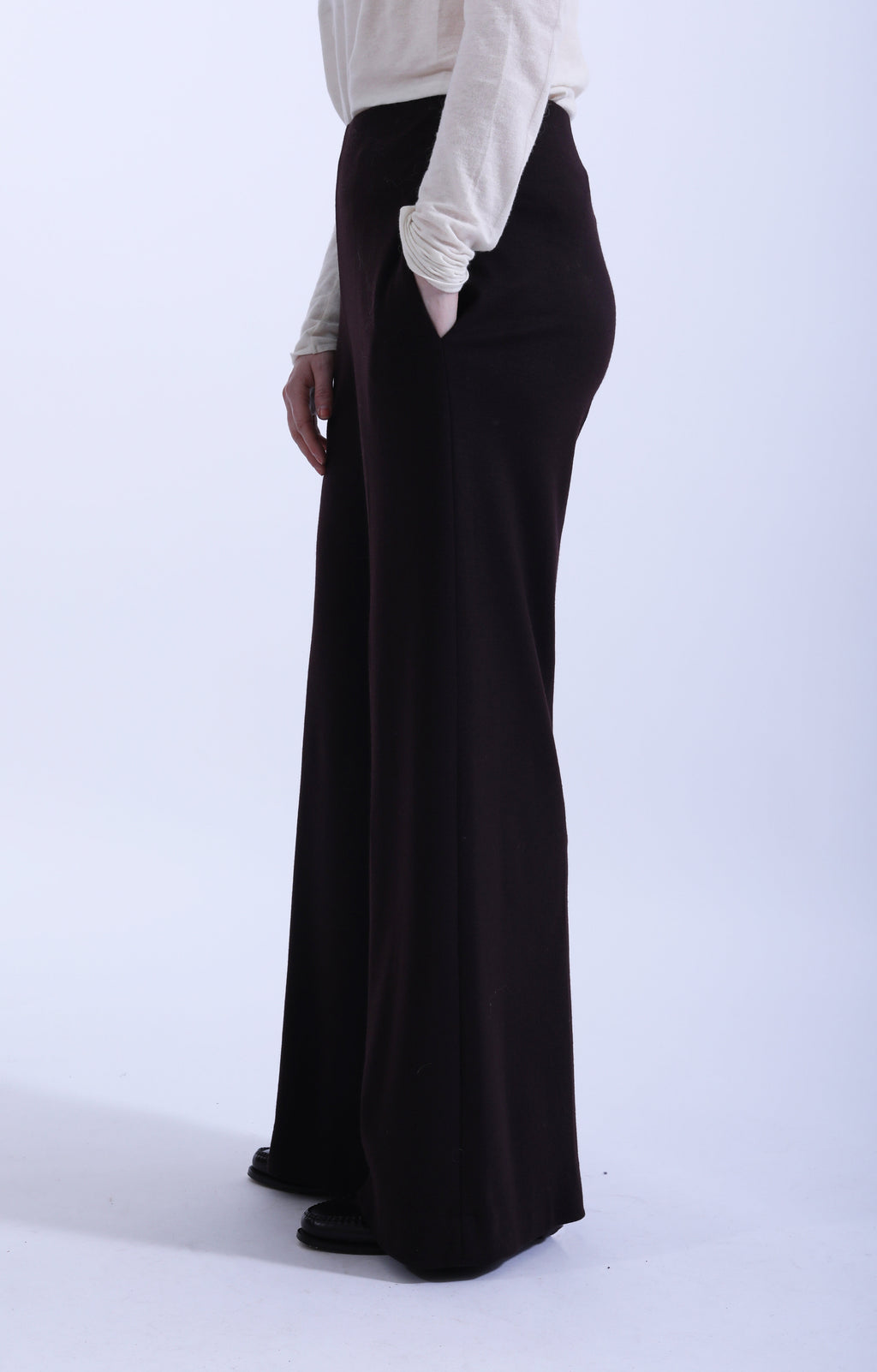 Flared Merino Trousers Bordeaux