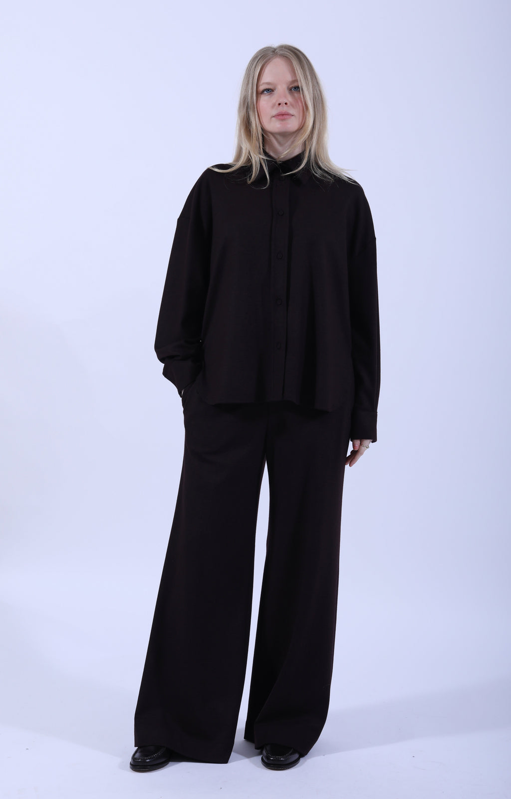 Oversized Merino Shirt Bordeaux