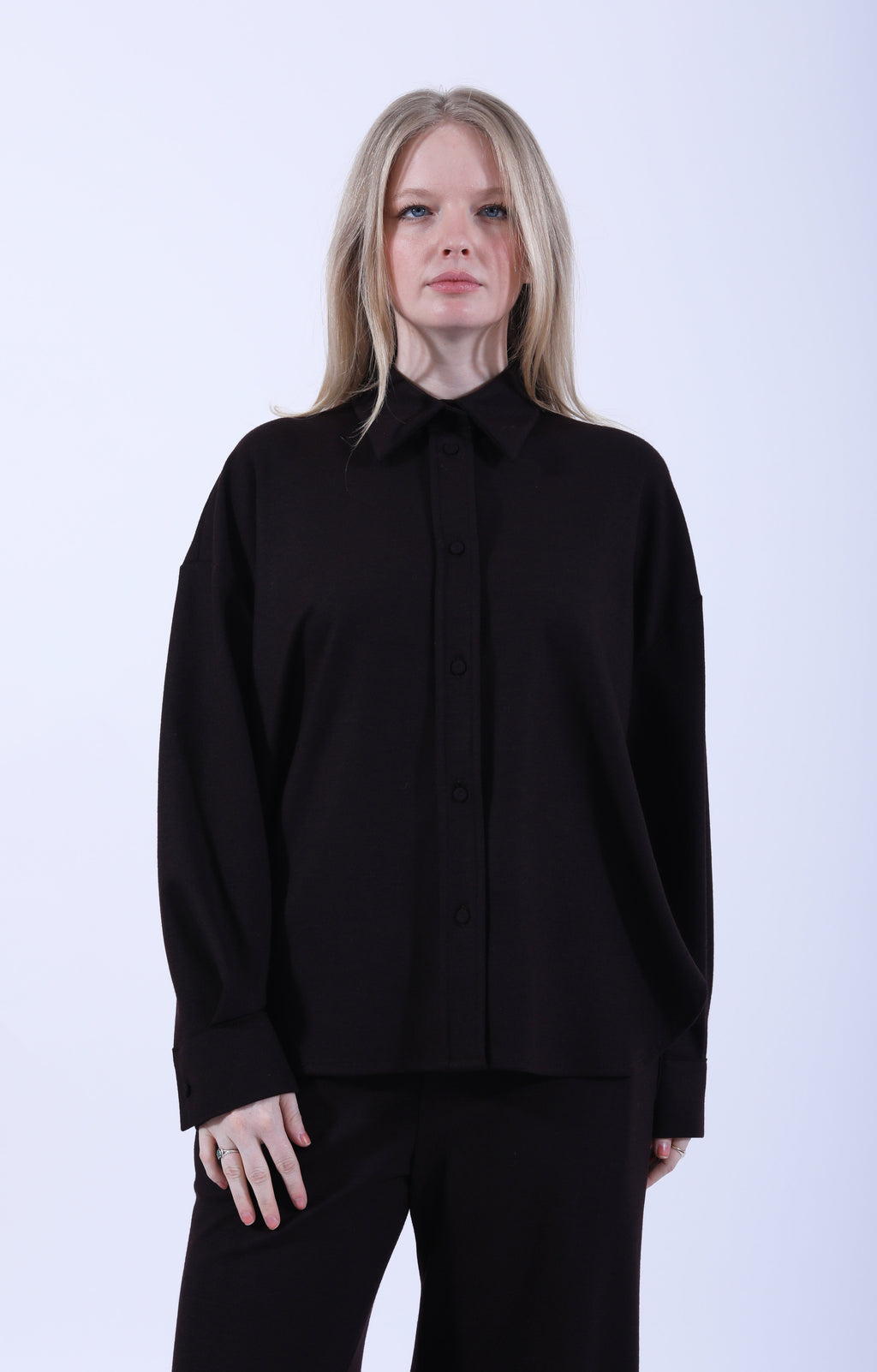 Oversized Merino Shirt Bordeaux