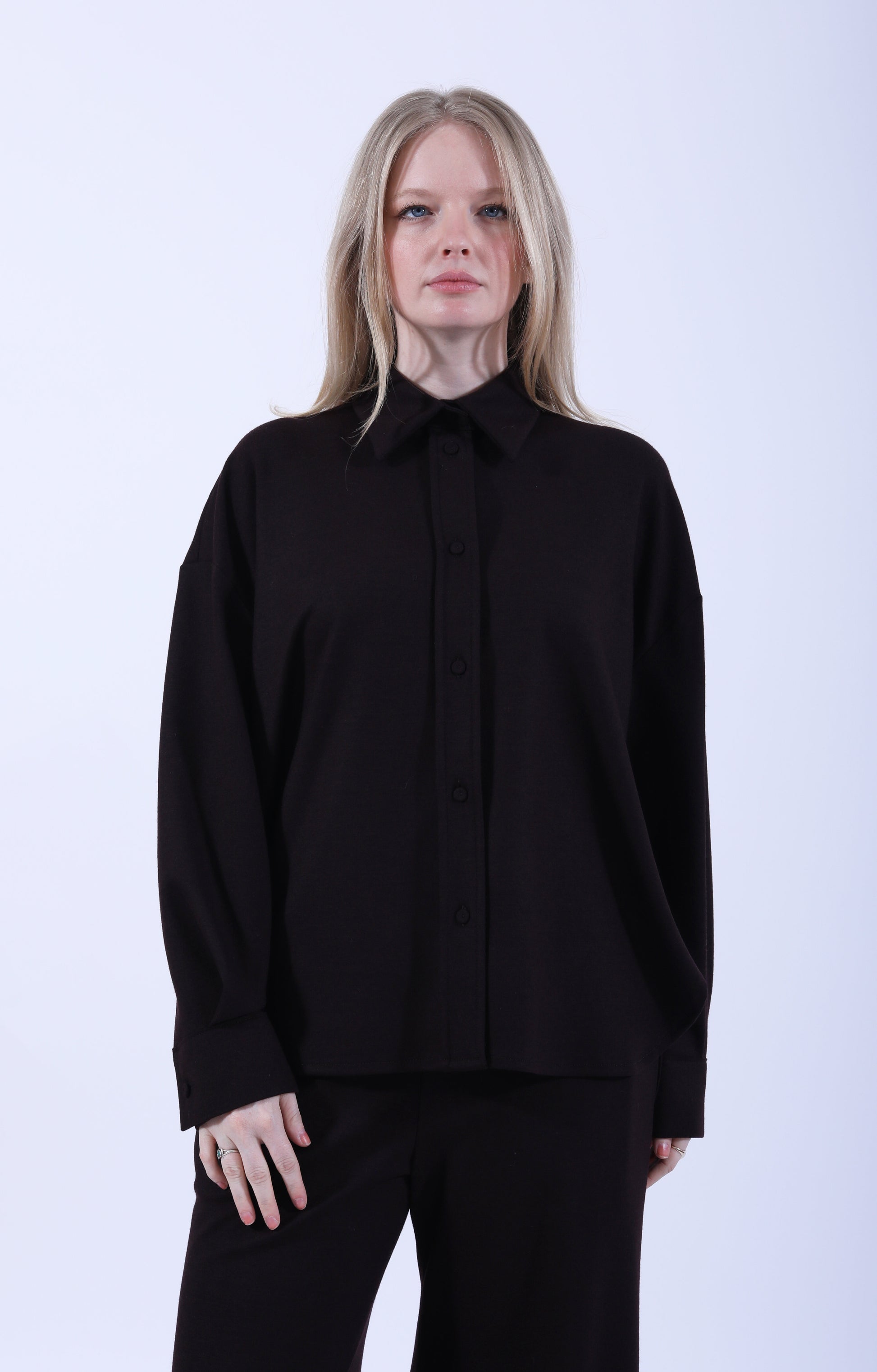 Oversized Merino Shirt Bordeaux