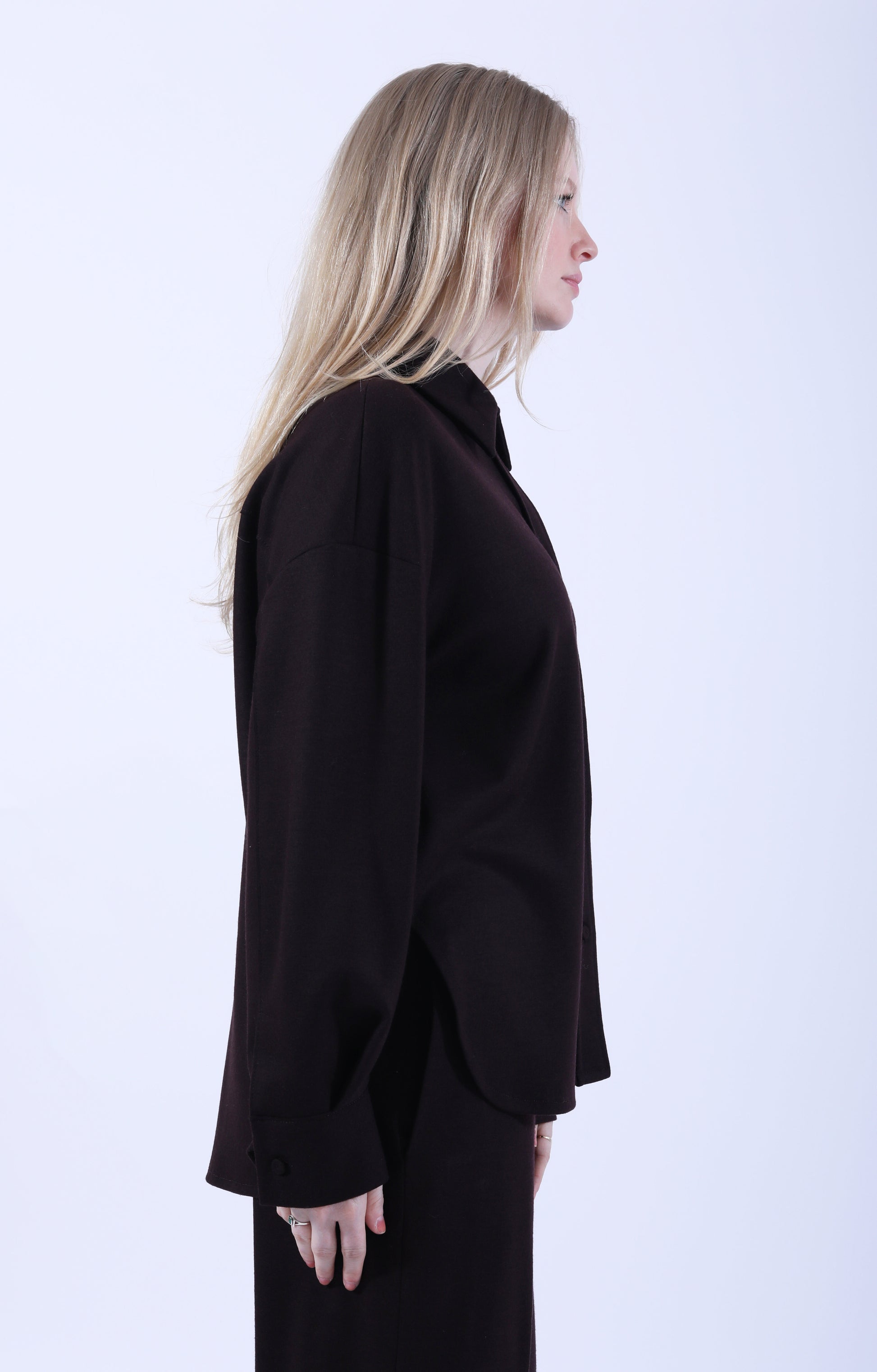 Oversized Merino Shirt Bordeaux