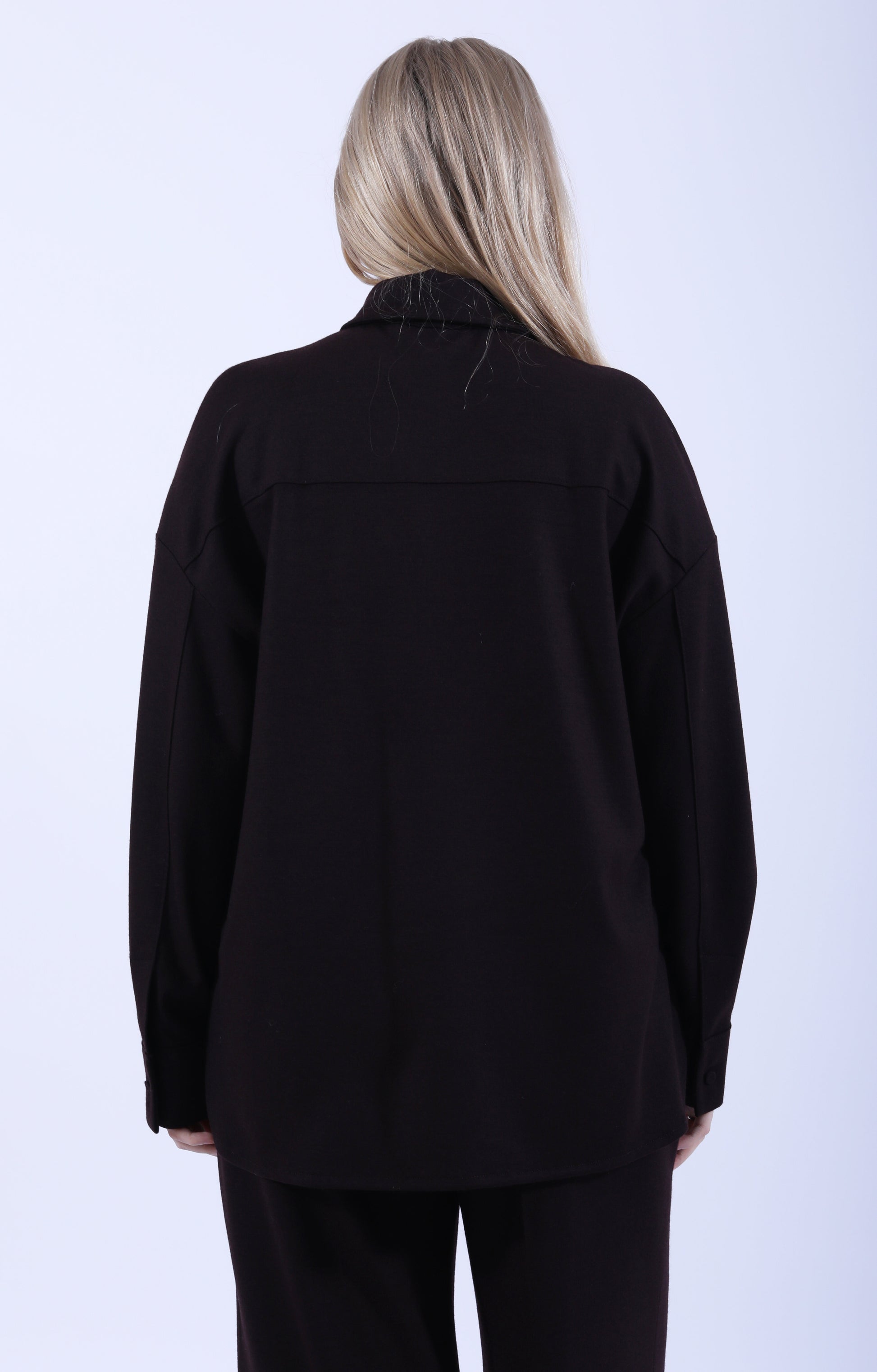 Oversized Merino Shirt Bordeaux