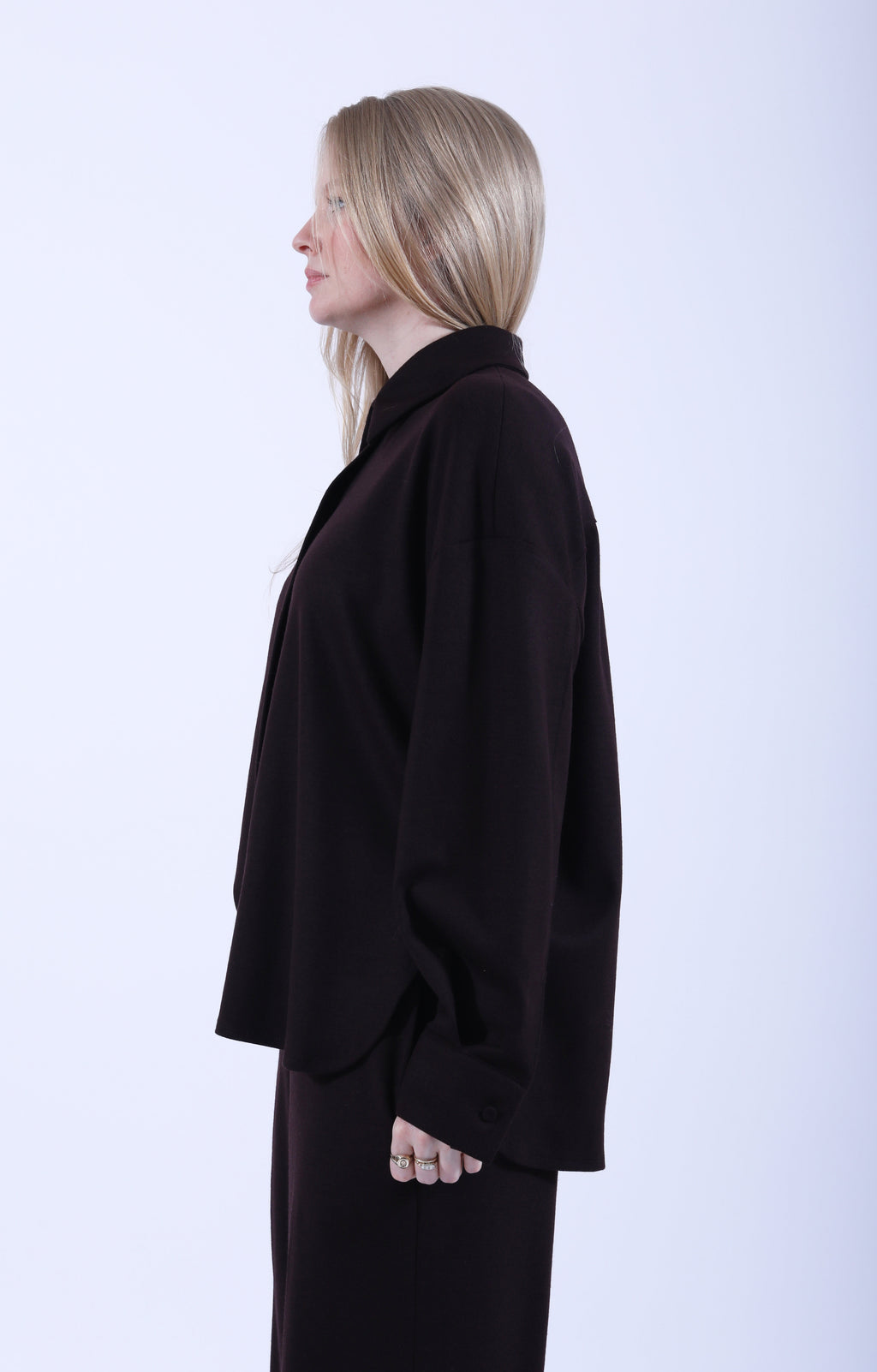 Oversized Merino Shirt Bordeaux