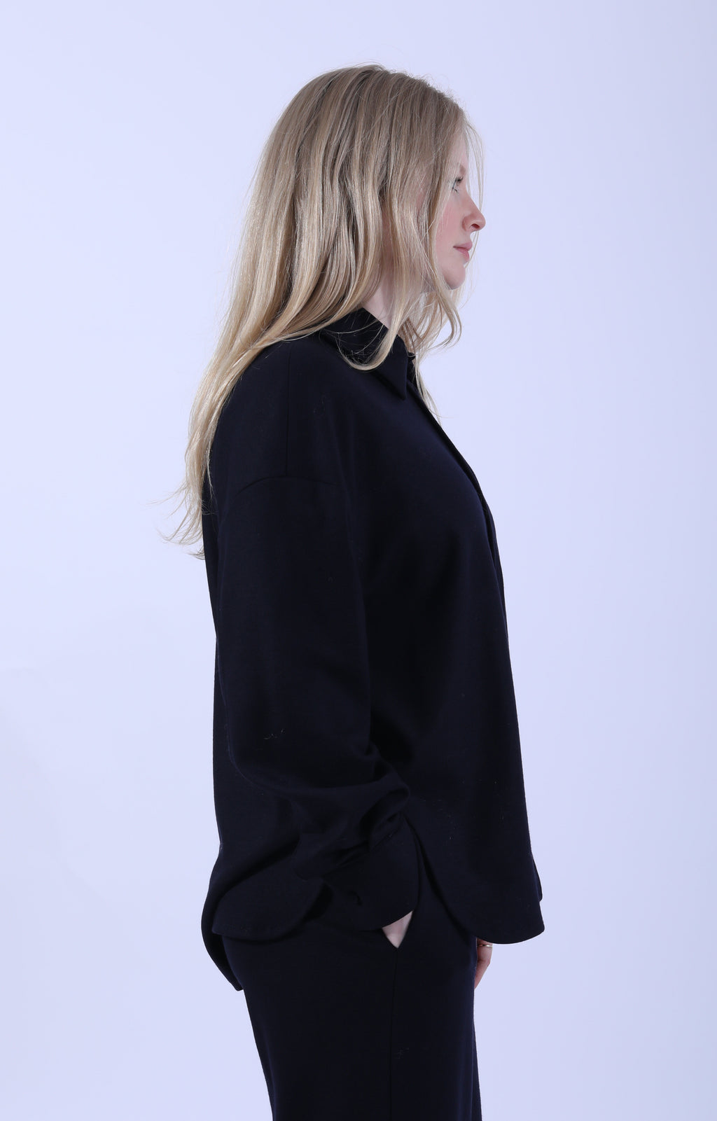 Oversized Merino Shirt Navy