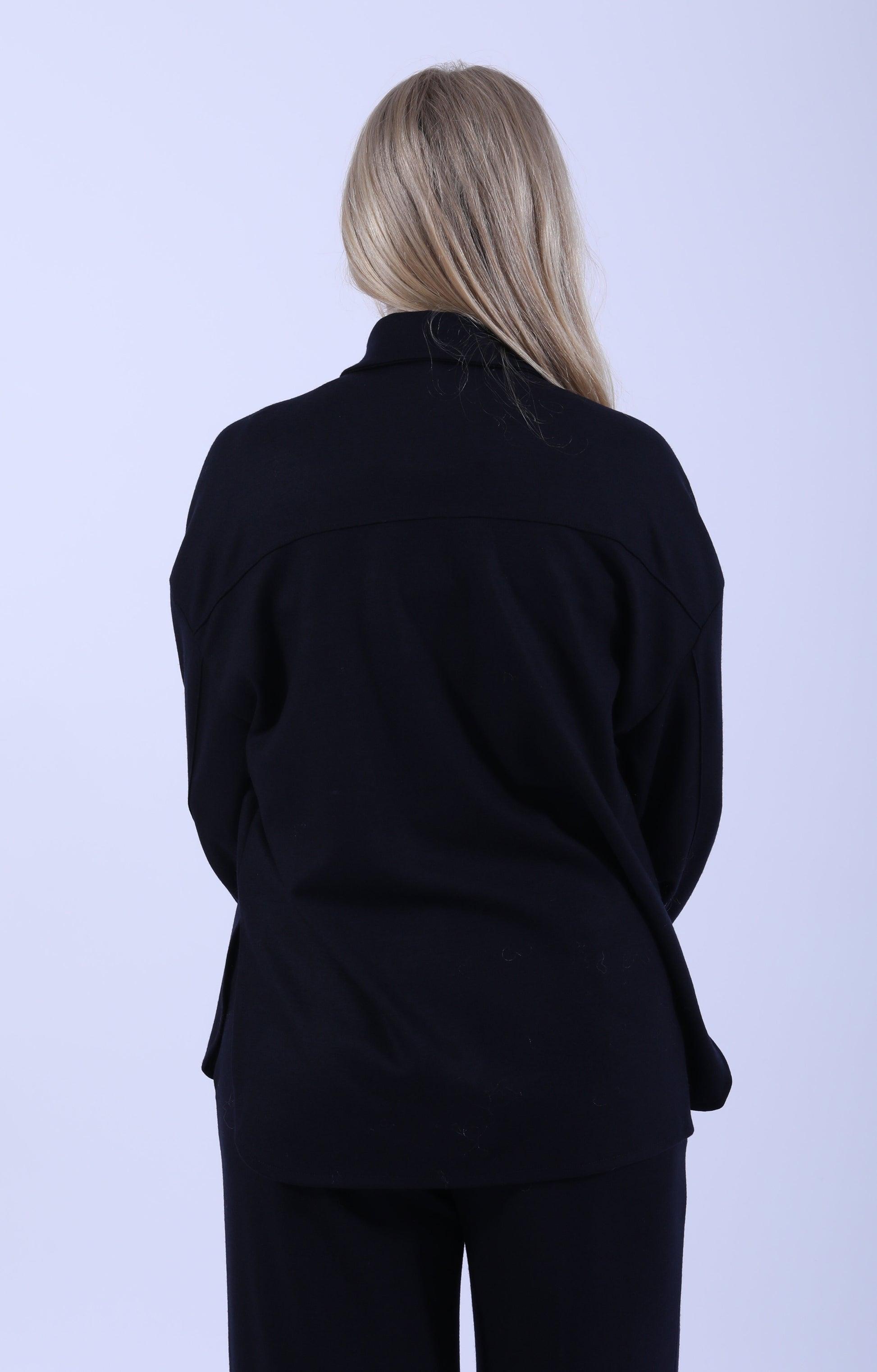 Oversized Merino Shirt Navy