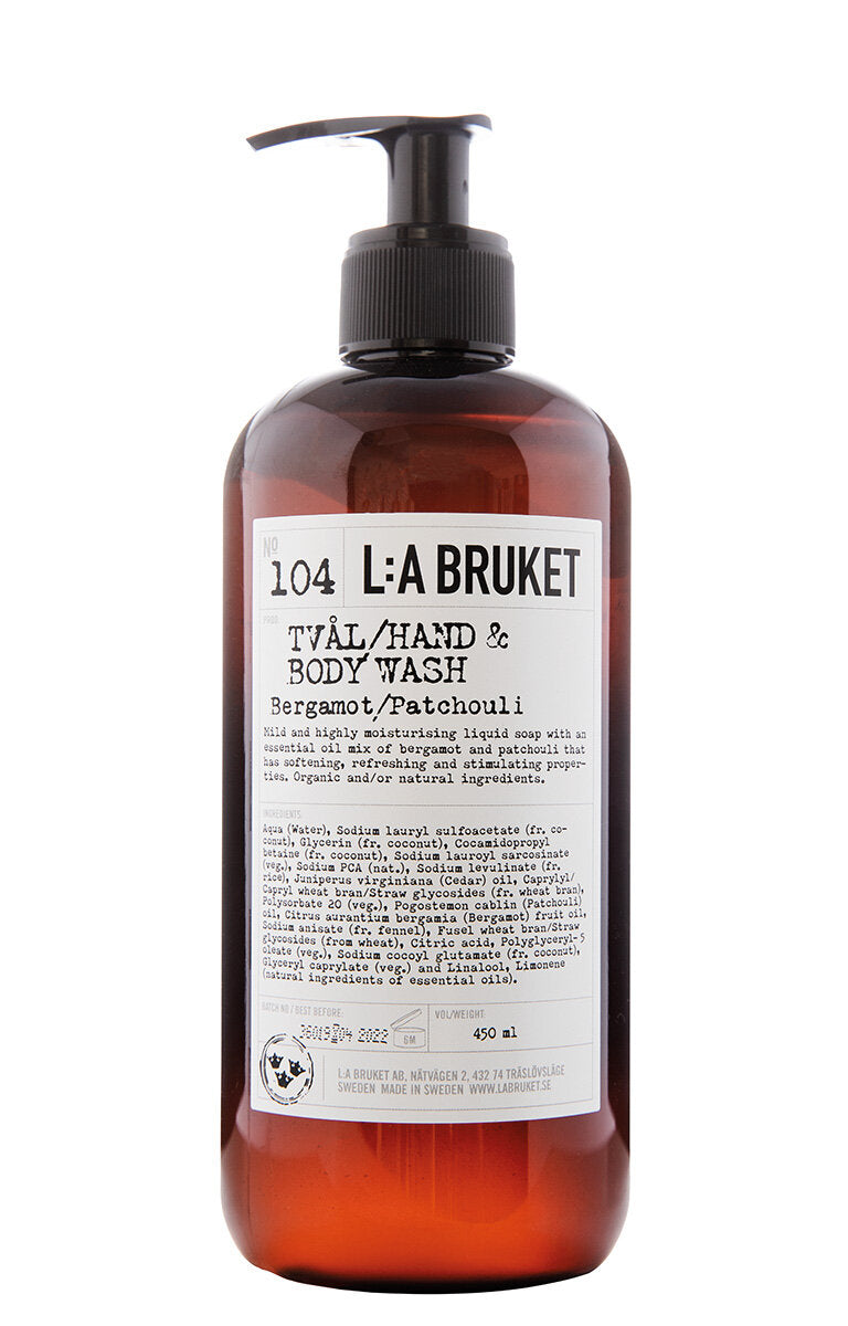 No. 104 Large Hand & Body Wash Bergamot/Patchouli