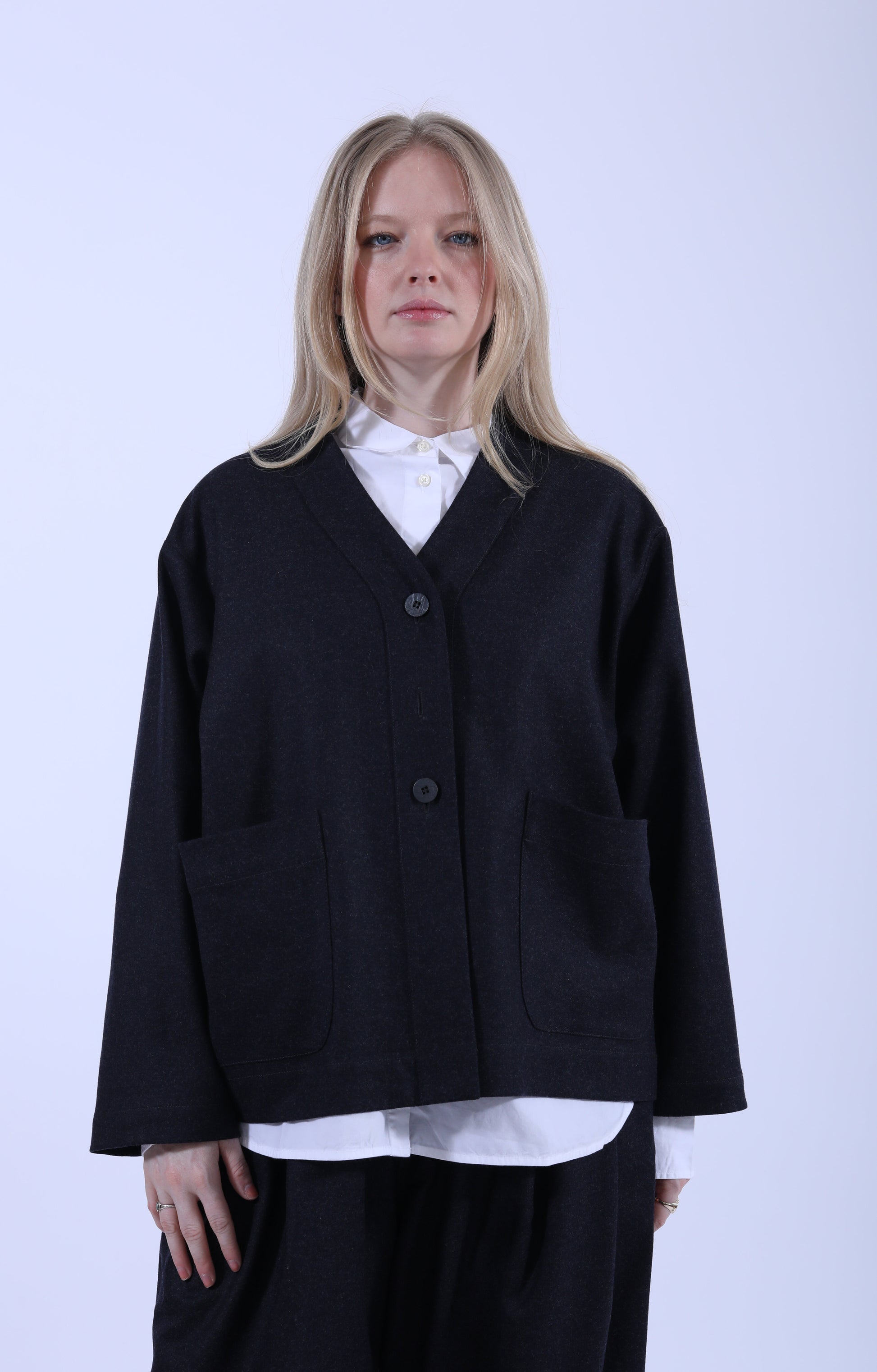 Navy Neckline Jacket
