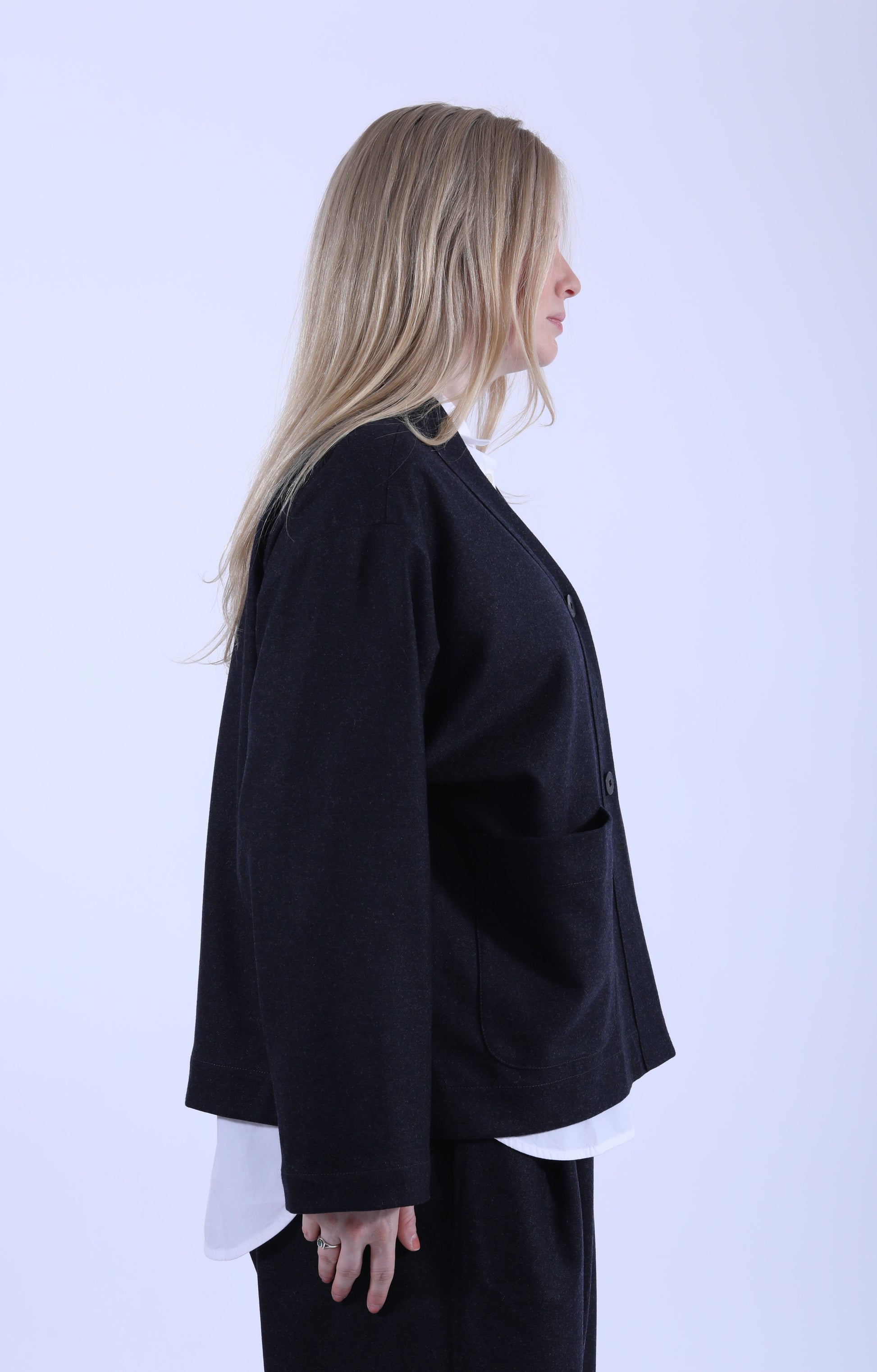 Navy Neckline Jacket