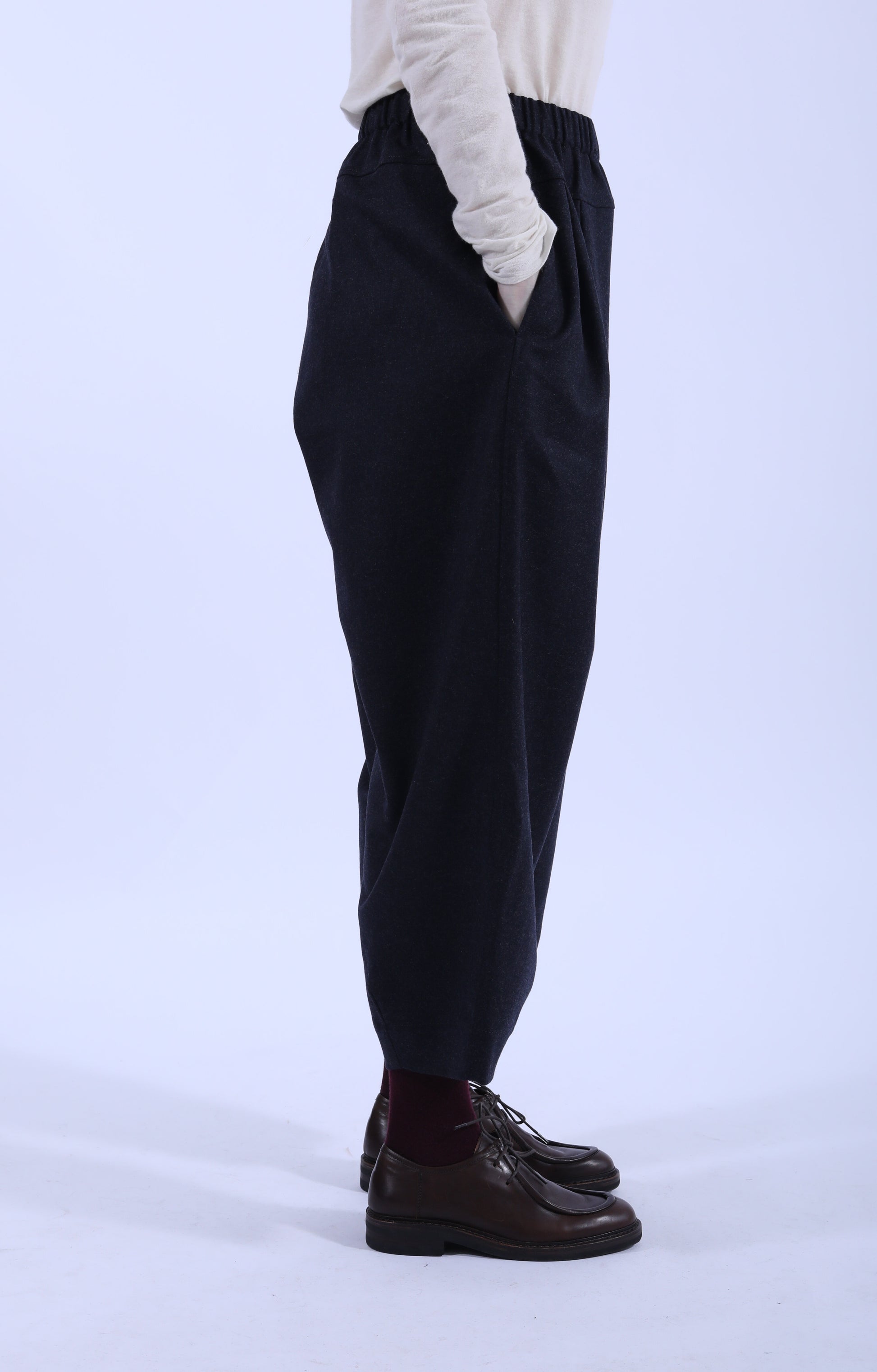 Navy Pleated Pants